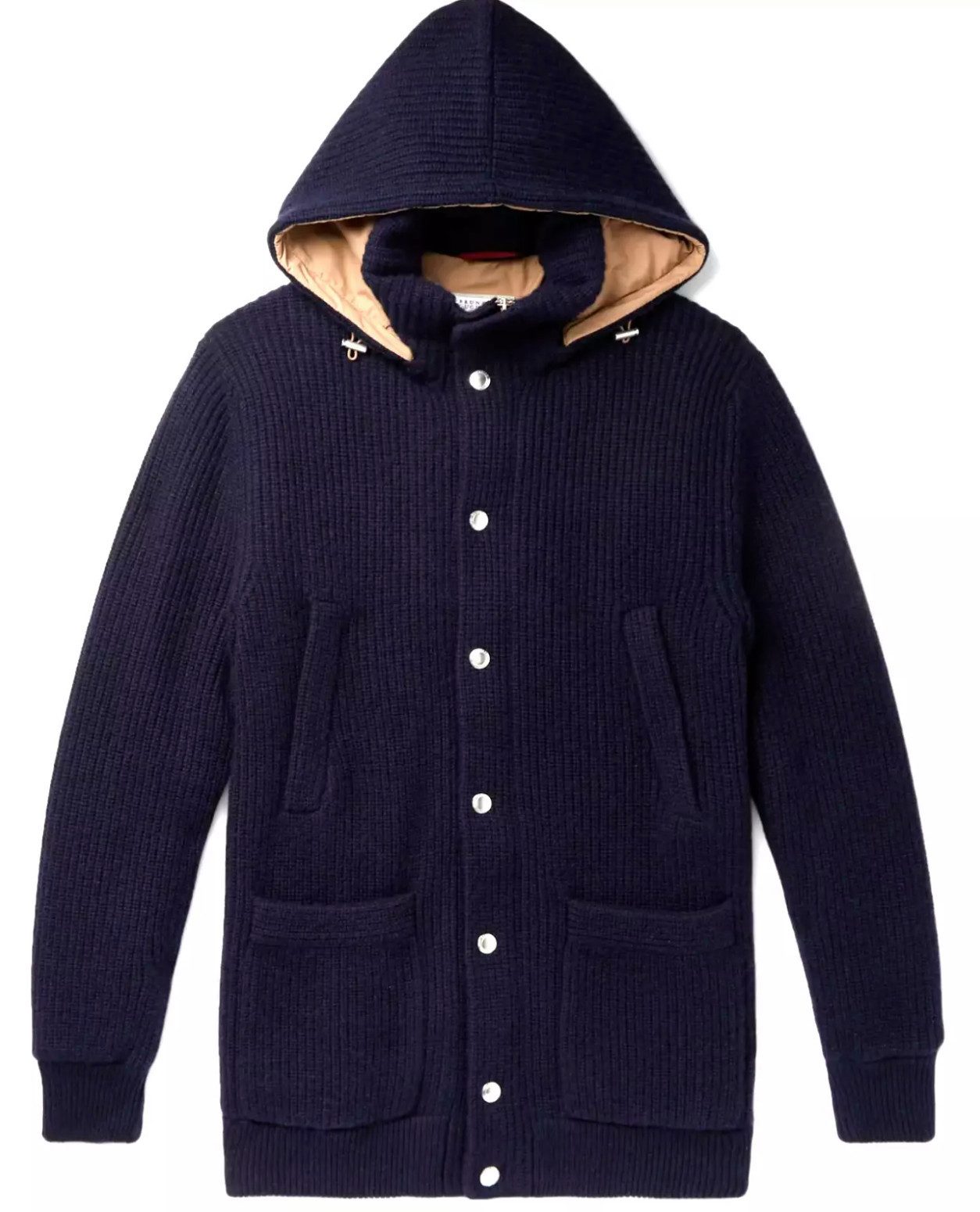 BRUNELLO CUCINELLI Parka Gepolsterter Kaschmir Kapuzenstrickjacke Jacke mit Kapuze 4XL Vollständig gepolstert und gefüttert für optimale Isolierung Wärme