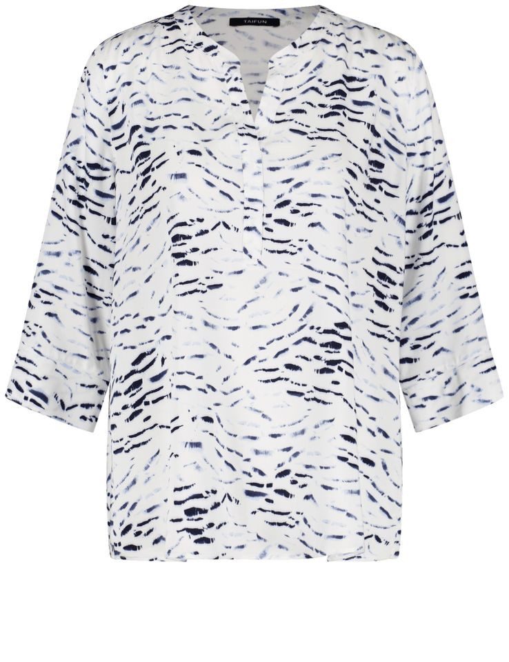 Longbluse – modische 3/4-Arm Bluse mit Allover-Print