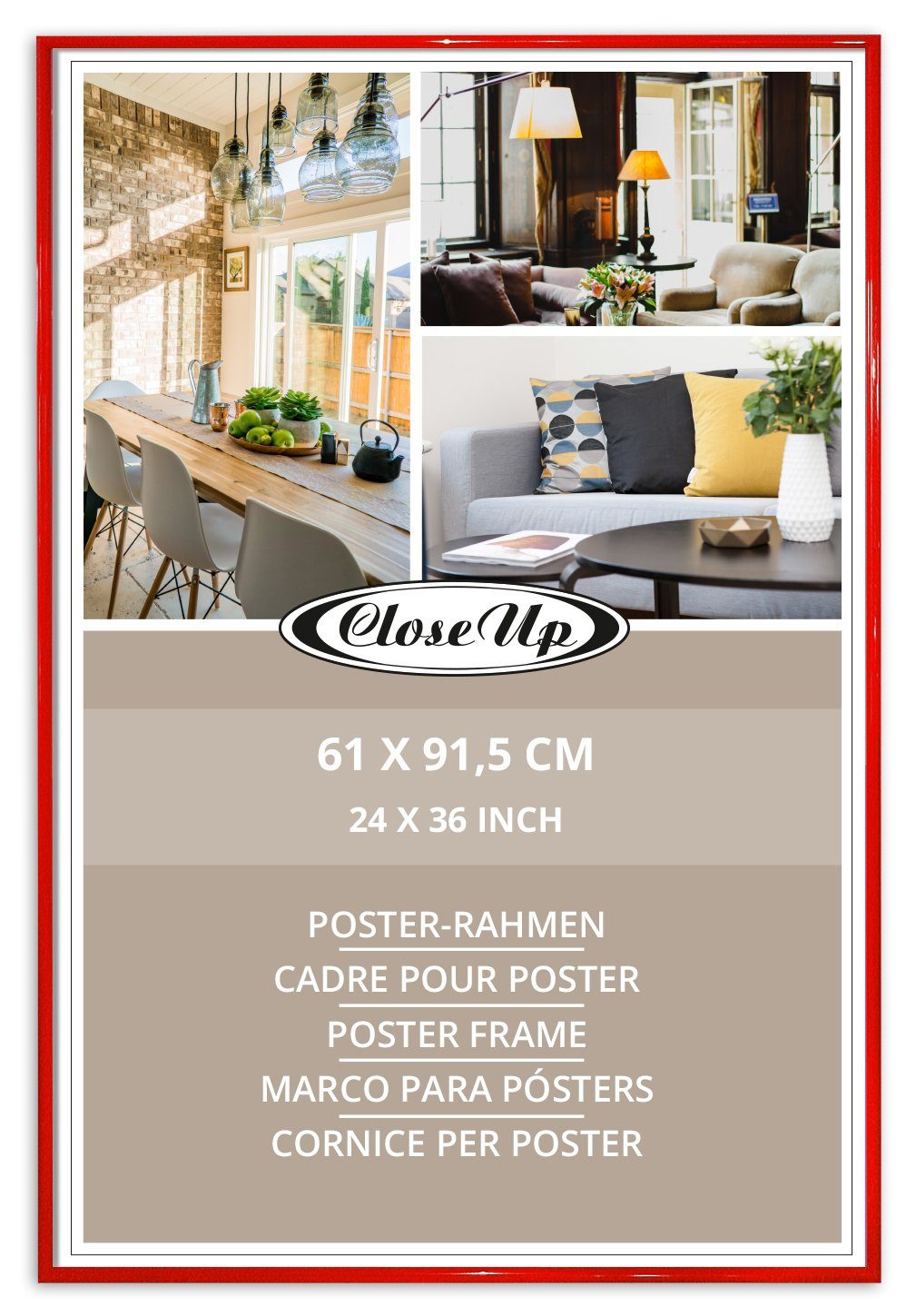 Close Up Bilderrahmen Posterrahmen 61 x 91,5cm Rot günstig online kaufen