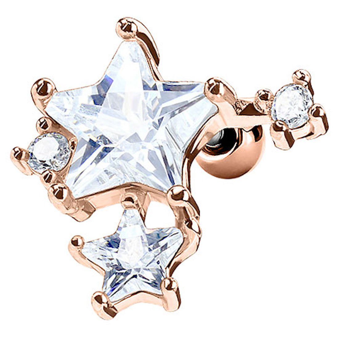Taffstyle Piercing-Set Tragus Helix Stecker Ohrpiercing Sterne mit Strass K günstig online kaufen