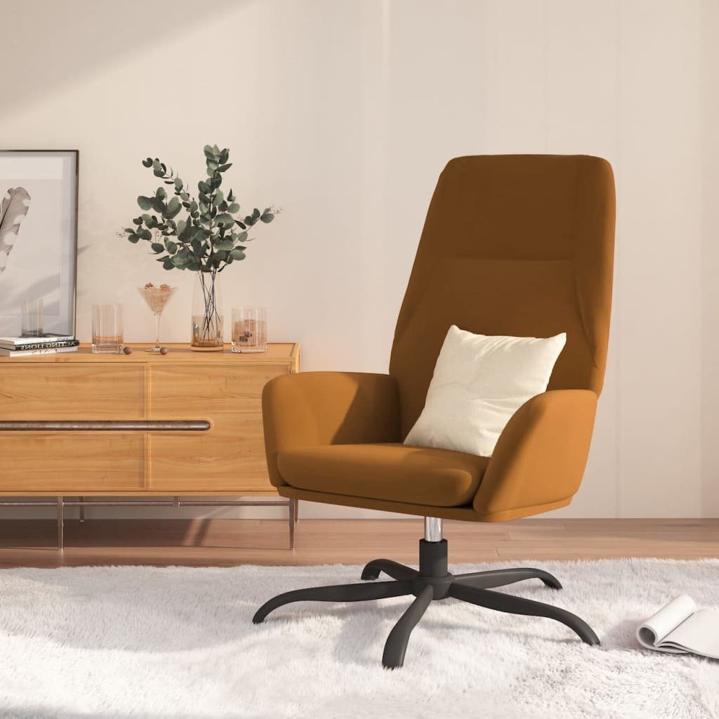 furnicato Sessel Relaxsessel Braun Samt