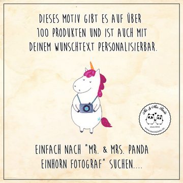 Mr. & Mrs. Panda Kinderbecher Einhorn Fotograf - Rot Pastell - Geschenk, Kunststoff Tasse, Unicorn, Kunststoff, Mikrowellenbeständig