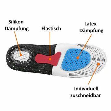 COOL-i ® Barfußsohlen, Orthopädische Einlegesohlen gegen Fersensporn: Sport, Schwarz (35-45)