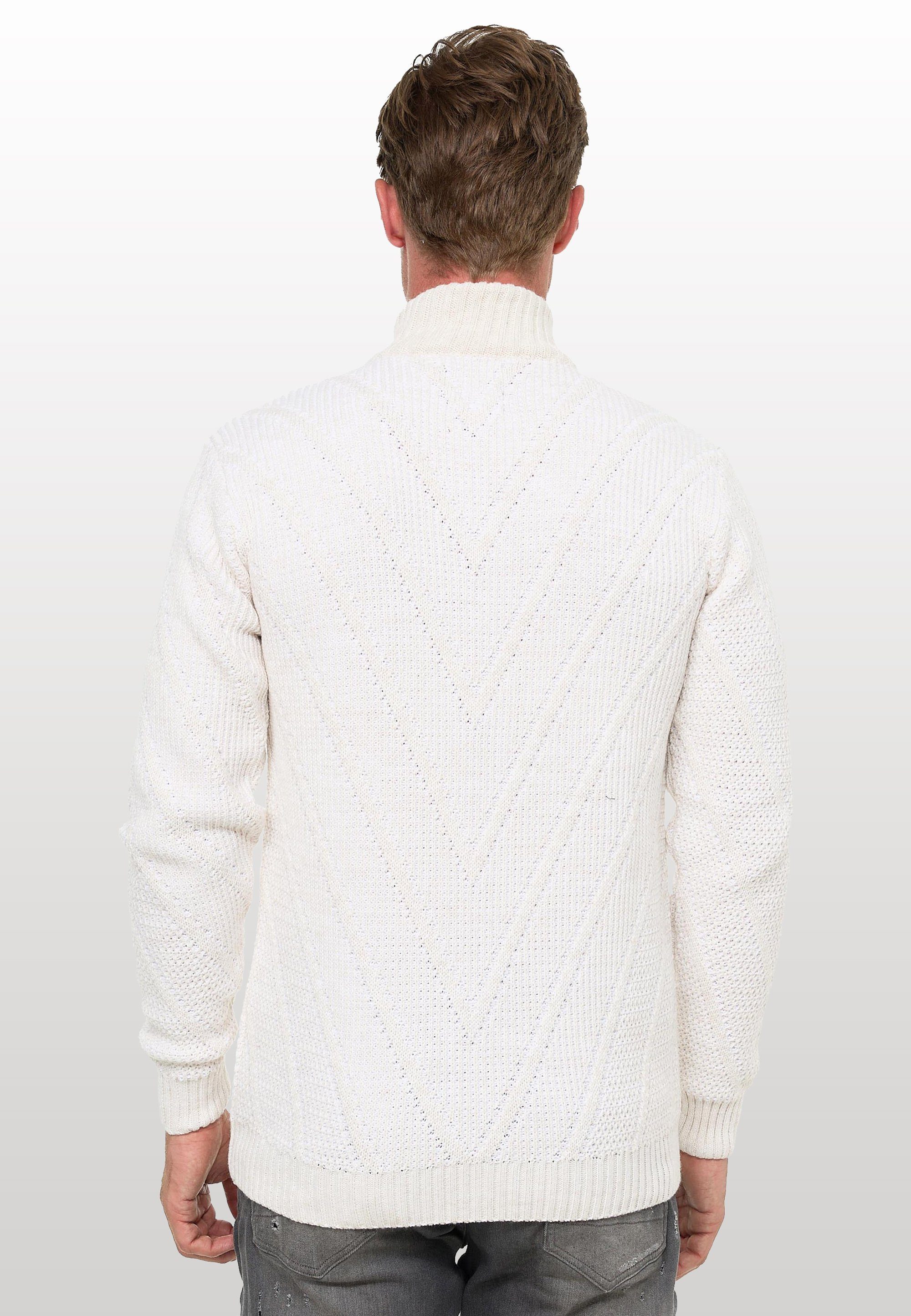 Rusty Neal Strickjacke mit Stehkragen und durchgehendem Reißverschluss