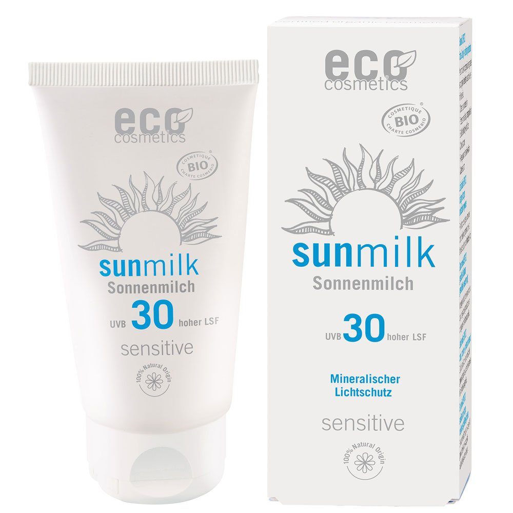 Eco Cosmetics Sonnenschutzcreme Sonnenmilch LSF sensitive, 75 ml