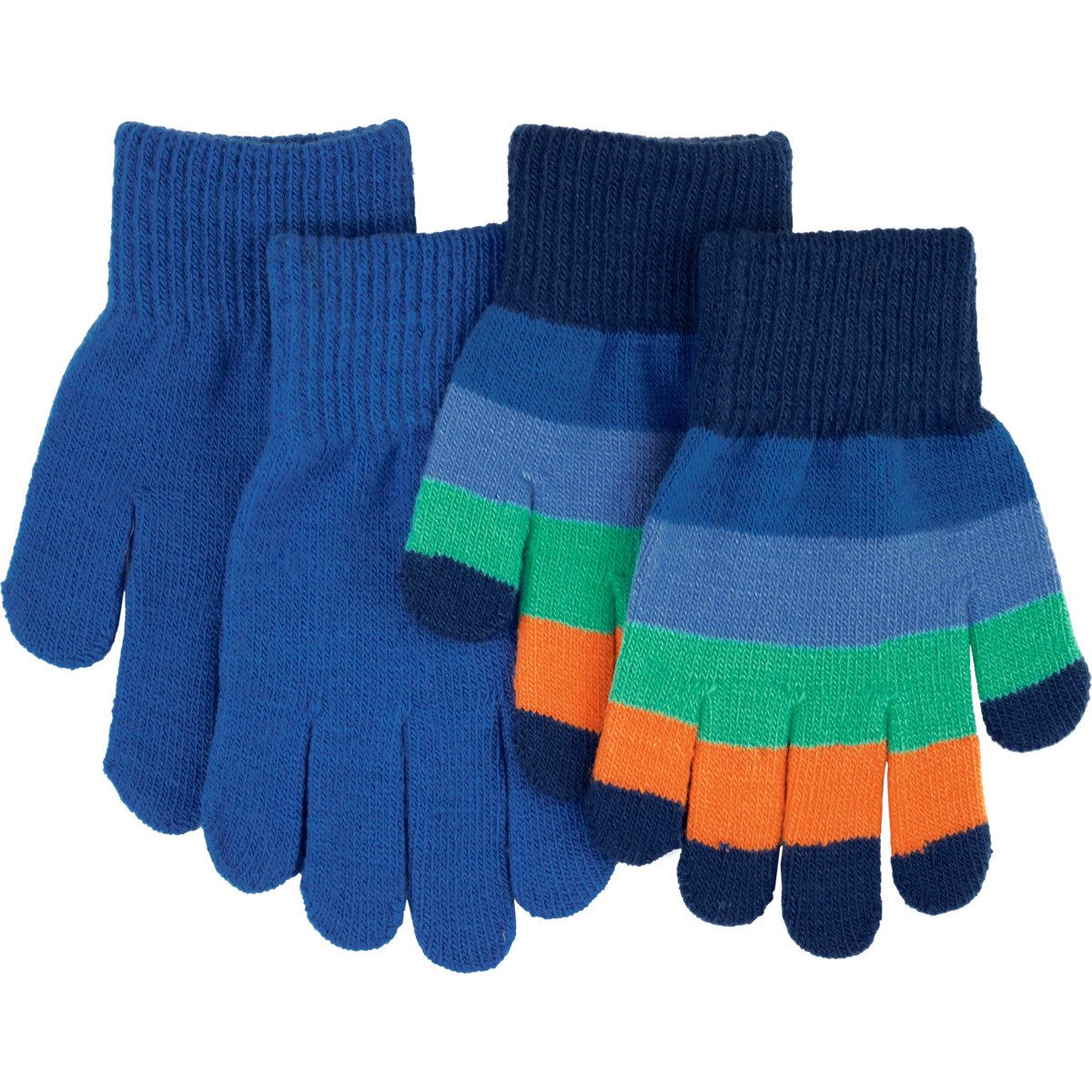 Villervalla Multisporthandschuhe Basic Streifen Unisex Kinder (2-St) Fahrradhandschuhe, Thermo, Skihandschuhe, Fäustling, Fingerhandschuhe