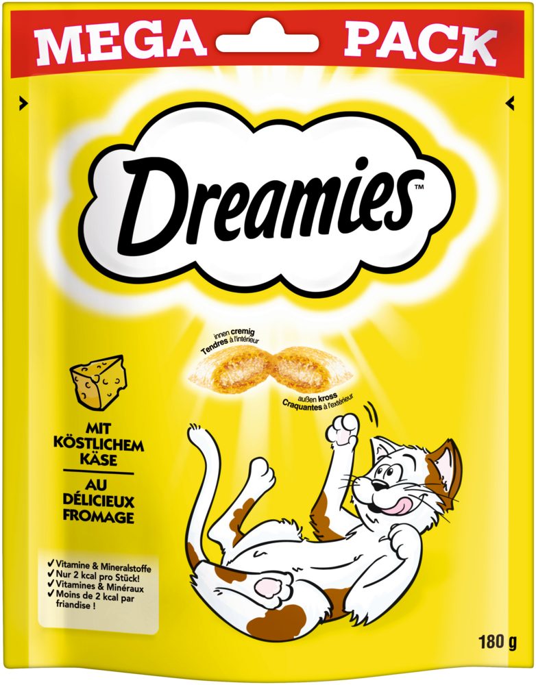 Dreamies DREAMIES™ Käse 16 x 180g, Snack für: Katze