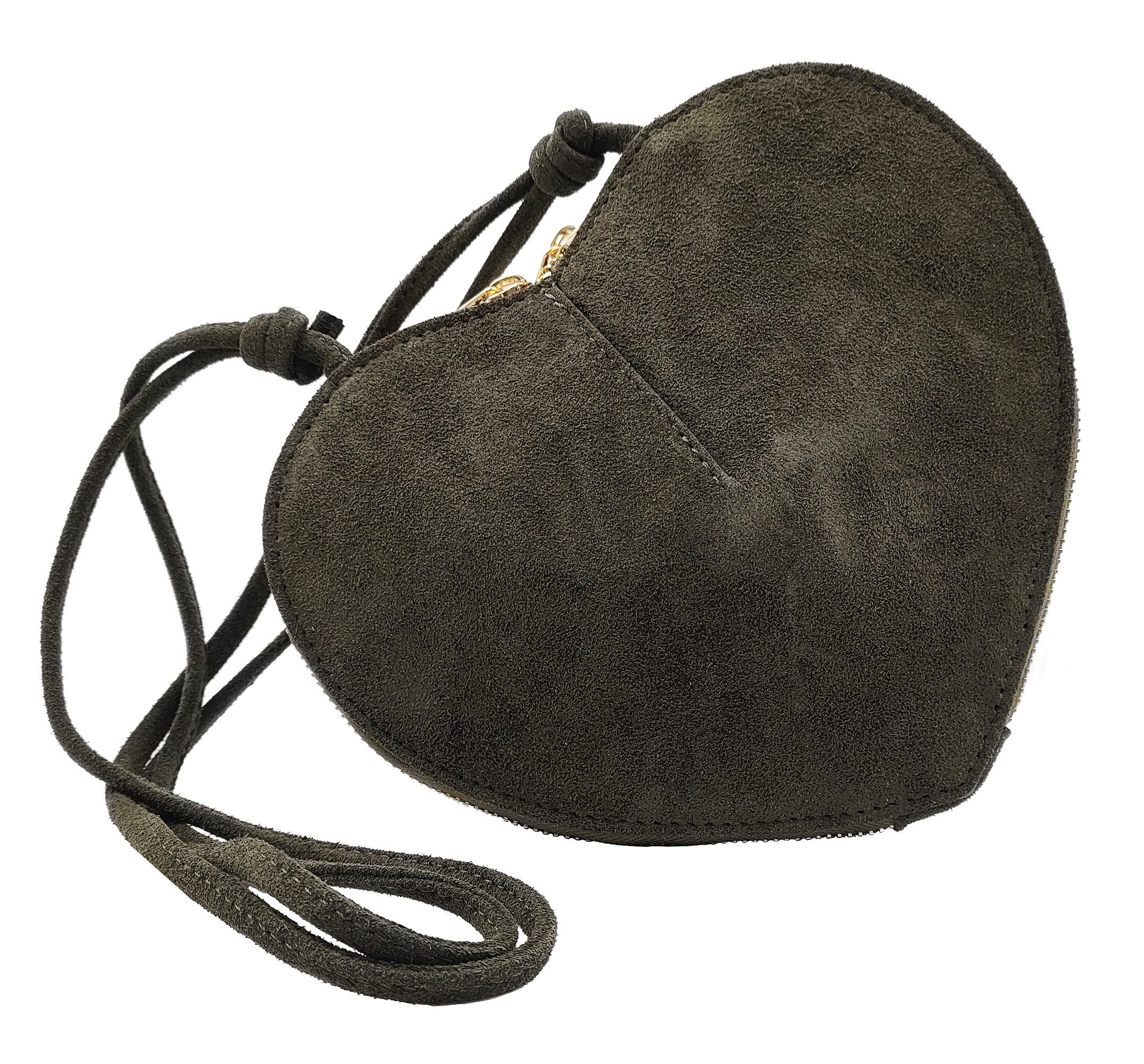 Der Trachtler Trachtentasche Handtasche Umhängetasche "Herzerl", weiches Veloursleder - Made in Italy