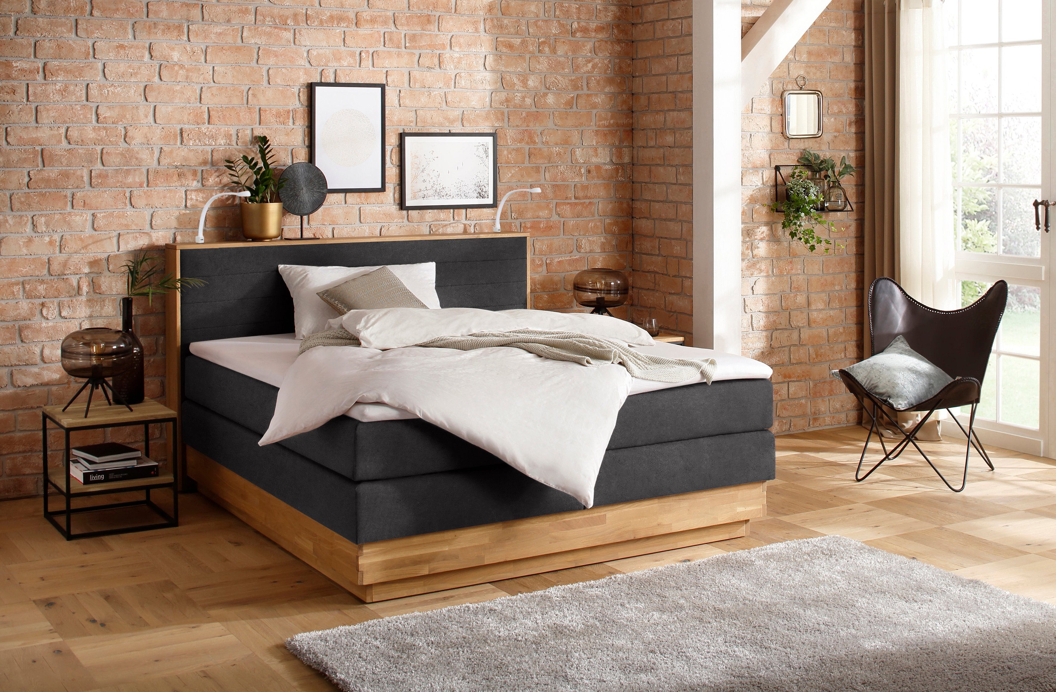 Home affaire Boxspringbett Cavan, Eiche, inkl. günstig online kaufen