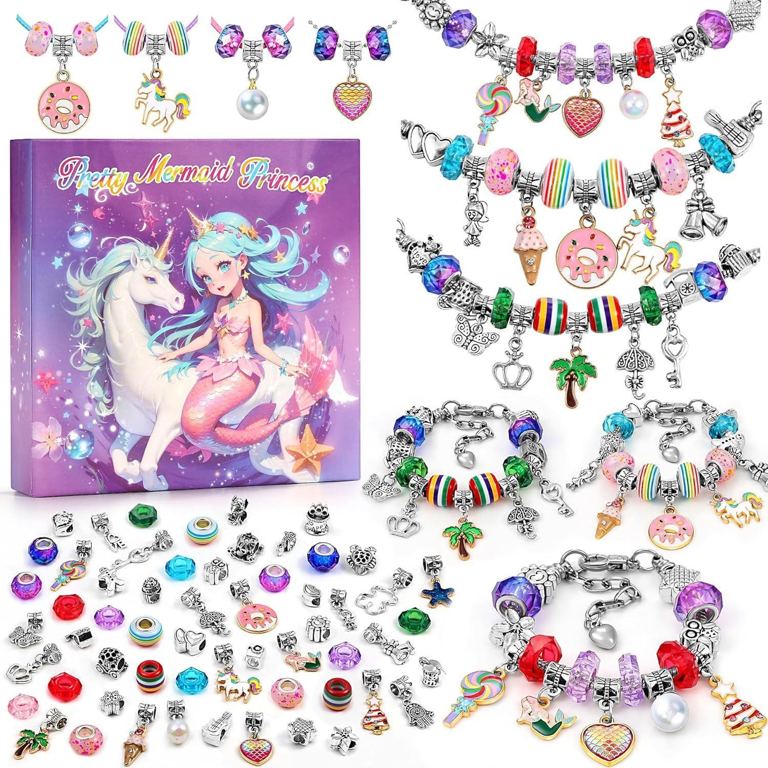 Ophy Schmuckset Schmuck-Bastelset für Mädchen – Armbänder selber machen, ideales Geschenk zur Einschulung & Ostern (für Kinder 5–13 Jahre)