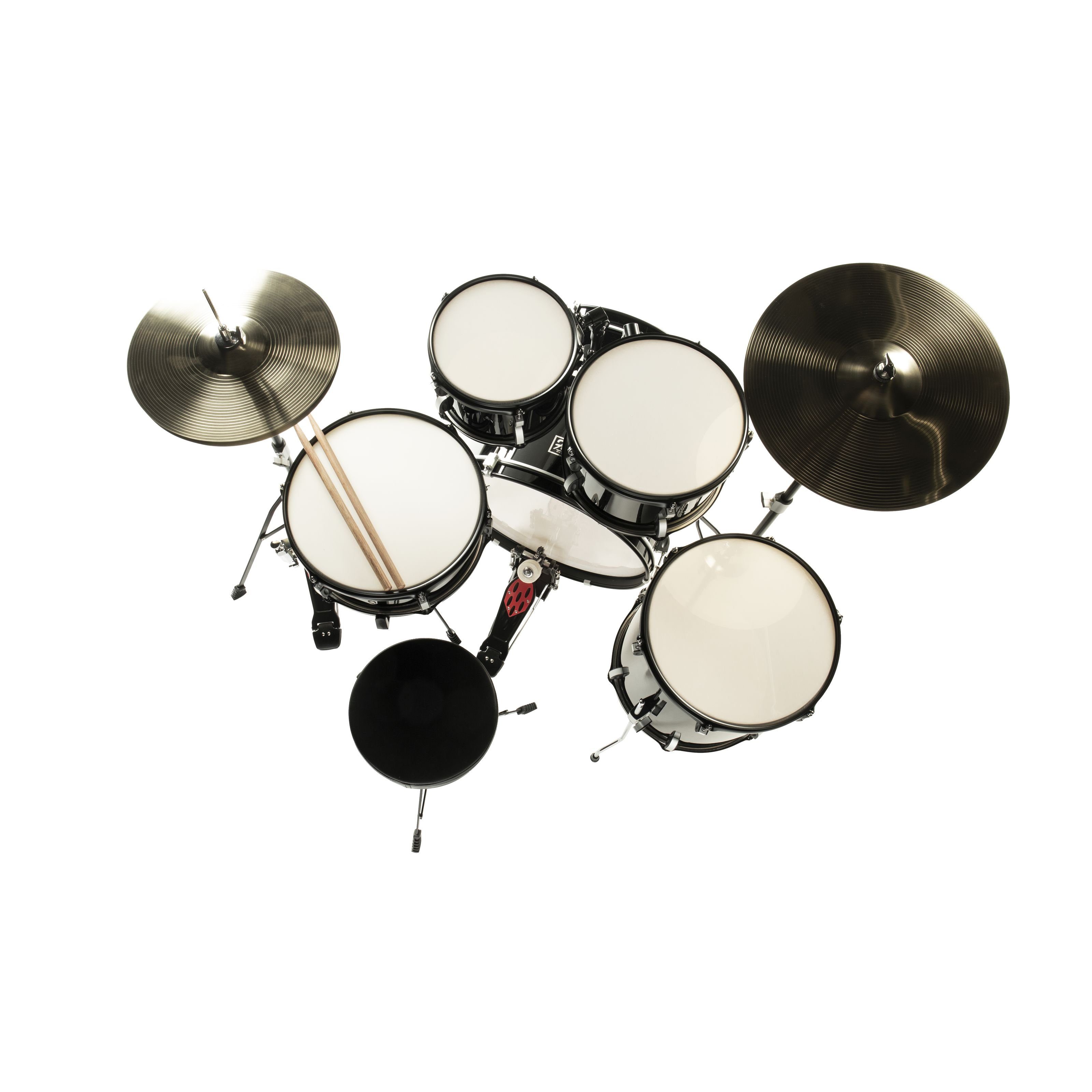 FAME Schlagzeug,FS20B First Step Studio Set Piano Black Komplettes Drum-Set 22" BassDrum Mischholz Kessel Inklusive Hardware Becken Ideal für Anfänger und Profis Stabiles Langlebiges Schlagzeug-Set", Schlagzeuge, Drum-Sets, Drum-Set, FS20B, Komplettes Schlagzeug-Set
