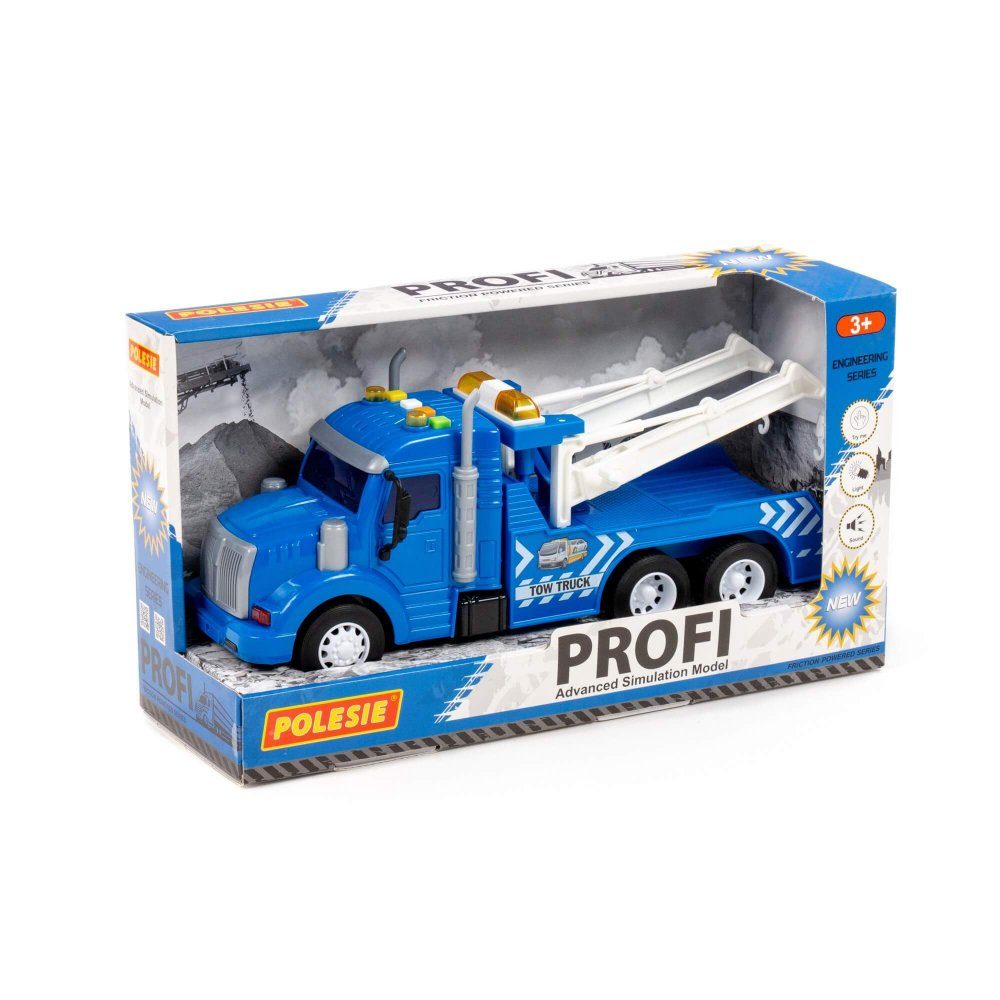 Polesie Spielzeug-Auto Polesie Profi Abschleppwagen mit Schwungantrieb Box