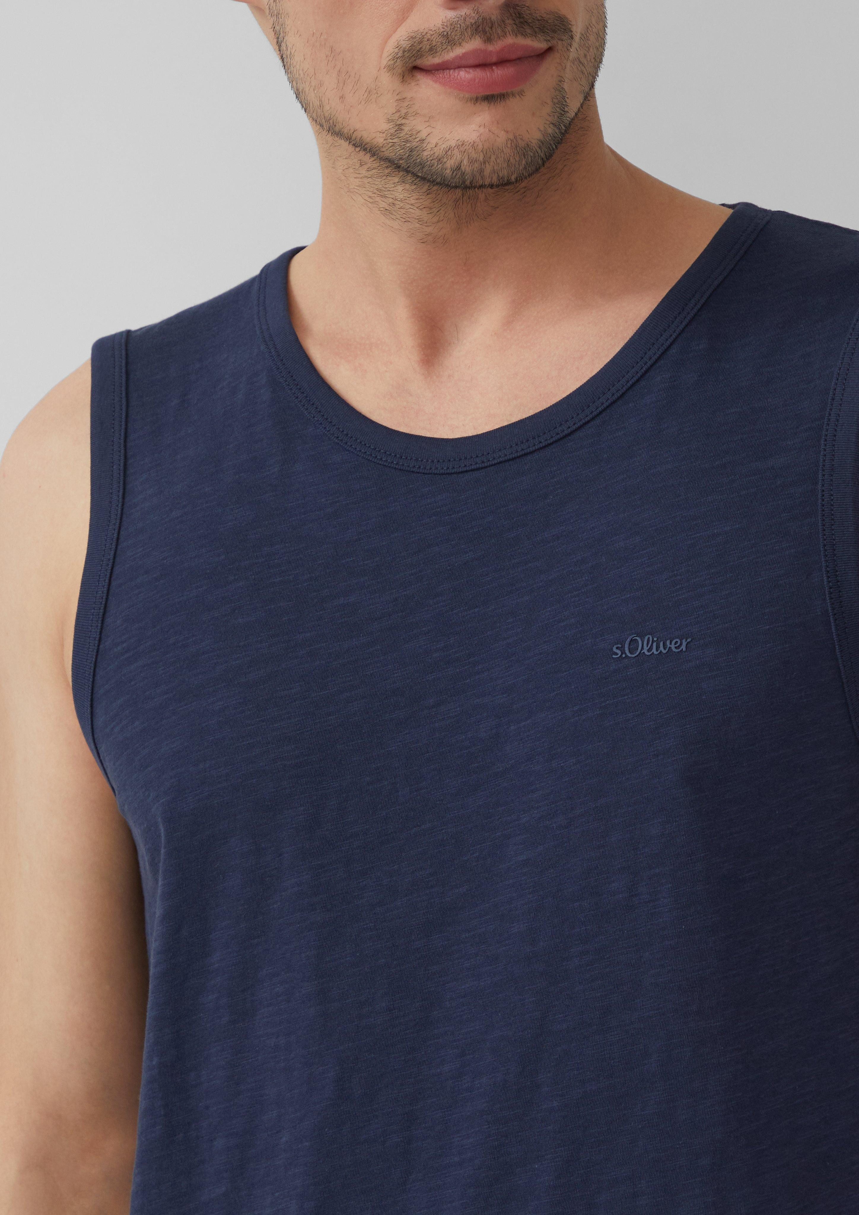 s.Oliver Shirttop Baumwoll-Tanktop mit Flammgarnstruktur günstig online kaufen