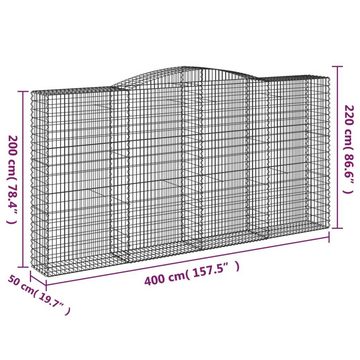 vidaXL Blumentopf Gabionen mit Hochbogen 9 Stk. 400x50x200/220cm Verzinktes Eisen (9 St)