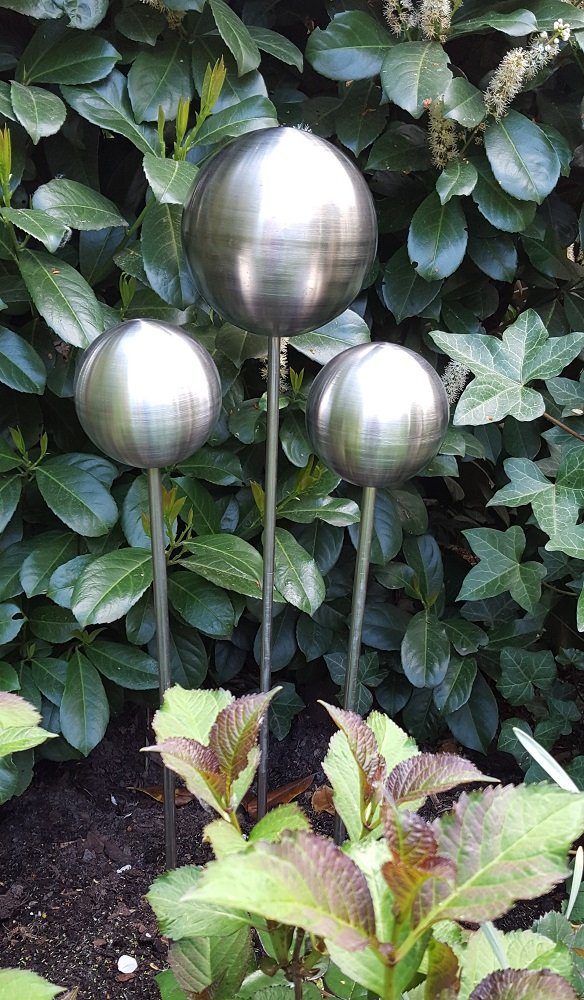 Jürgen Bocker GartenAmbiente Gartenstecker Rosenkugel Edelstahl matt