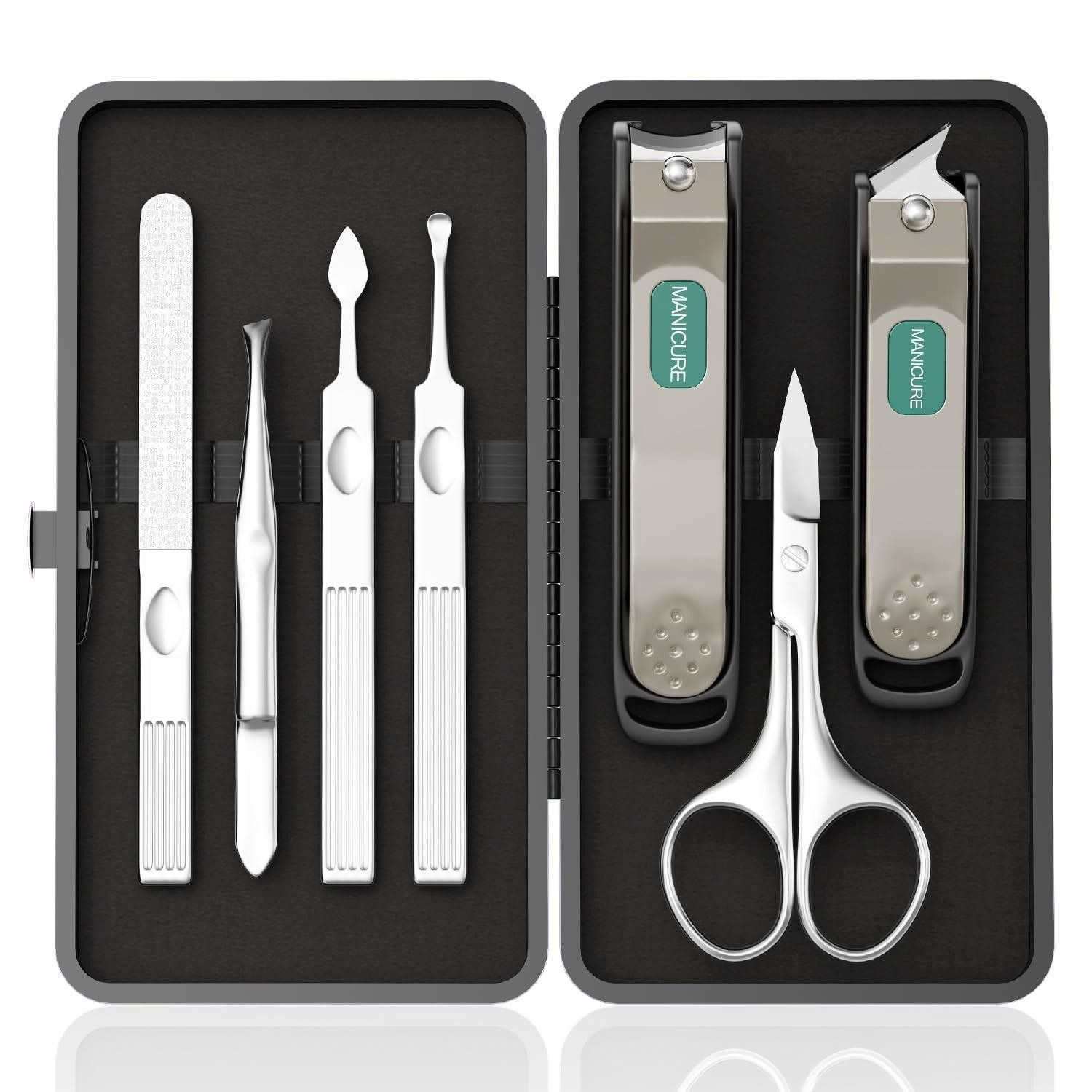 LuxusKollektion Pflege-Set Maniküre-Set 7tlg. Edelstahl schwarz