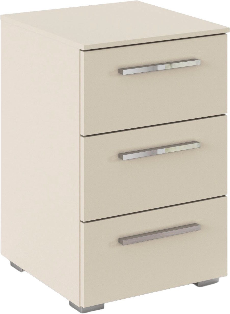 rauch Nachtkommode Nachttisch Nachtkonsole MONTCLAR Frontauswahl Dekor/Hochglanz/Glas (Breite 40 cm / Höhe 61 cm, inkl. Soft-Close-Funktion), mit 3 geräumigen Schubladen, viele Griffvarianten MADE IN GERMANY