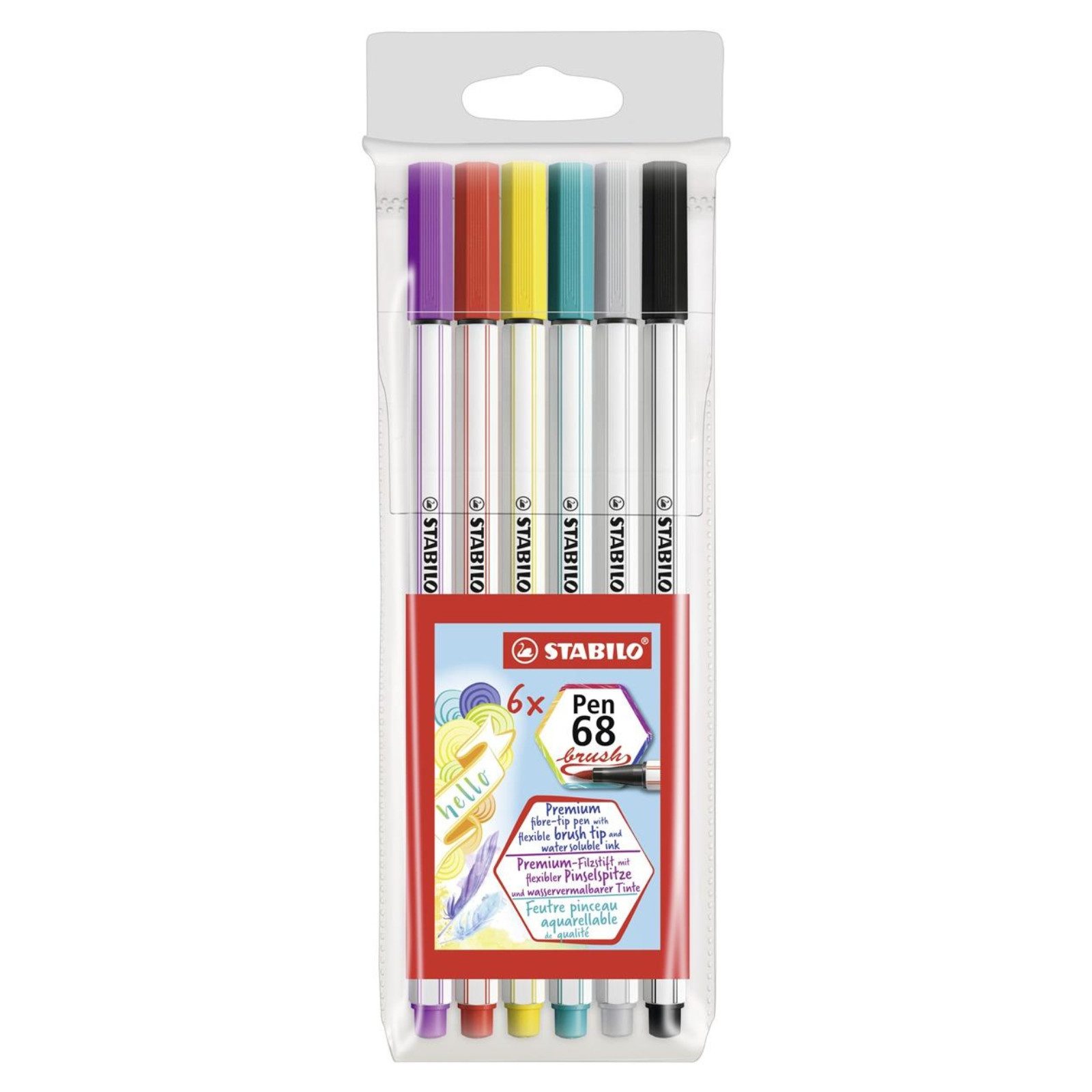 STABILO Pinselstift STABILO Pen 68 brush Premium-Filzstift - 6er Set