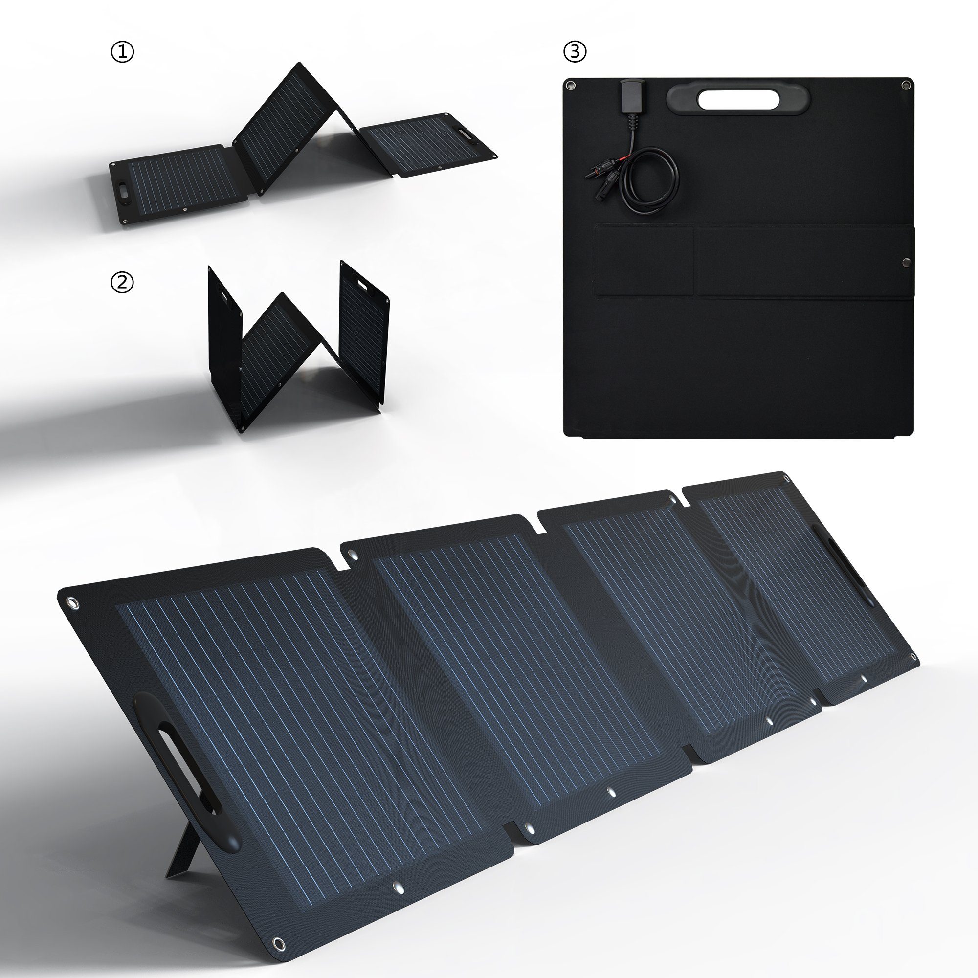 Merax Solaranlage SD200, 200,00 W, Monokristallin, Faltbar und Mobil, Solarmodul tragbar, Solarpanel wasserdicht