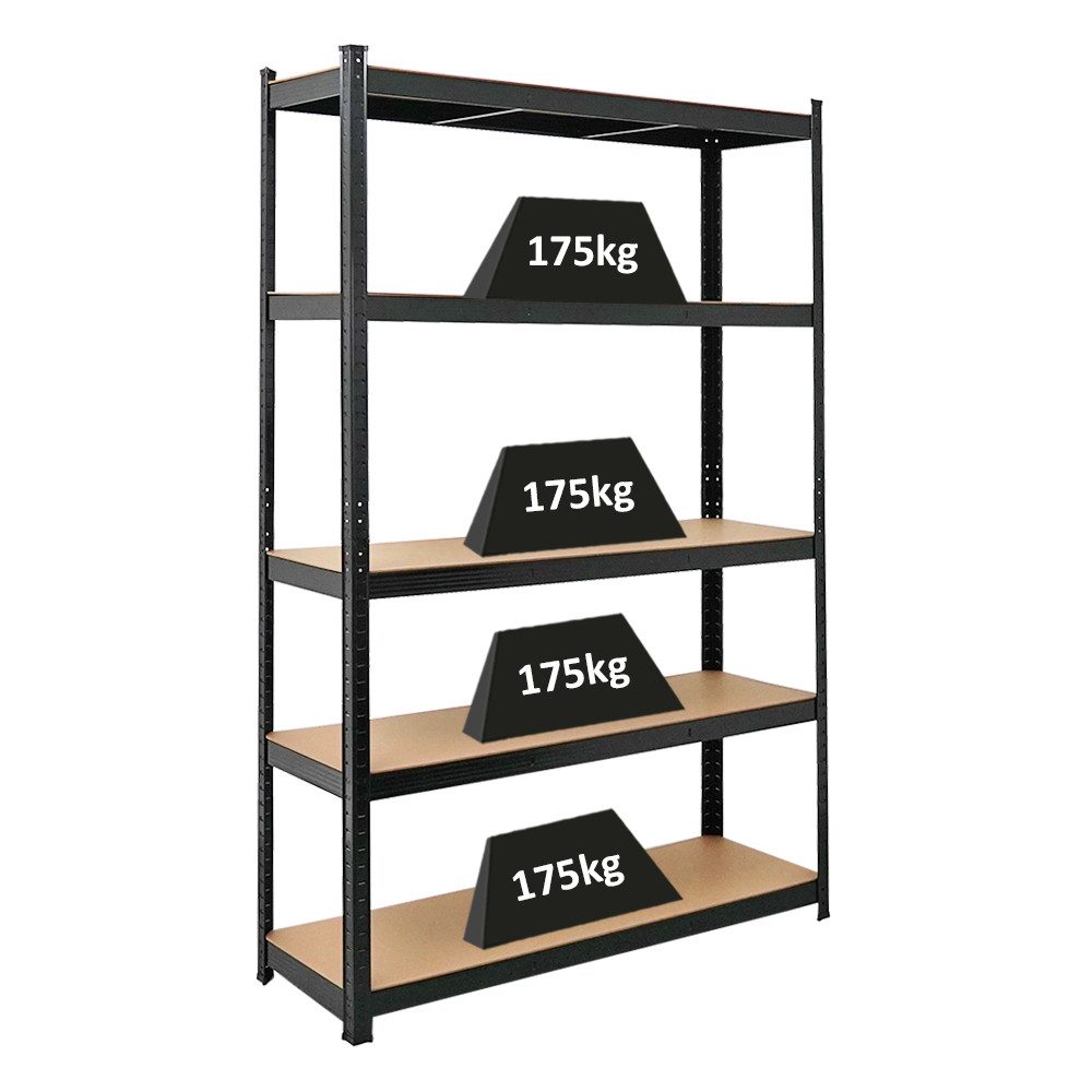 PROREGAL® Schwerlastregal Schwerlastregal Ragnar, HxBxT 180-200x90-120x40-50cm, Fachlast 175kg, Stabiles Lastenregal mit 5 MDF- oder Stahlplatten-Ebenen