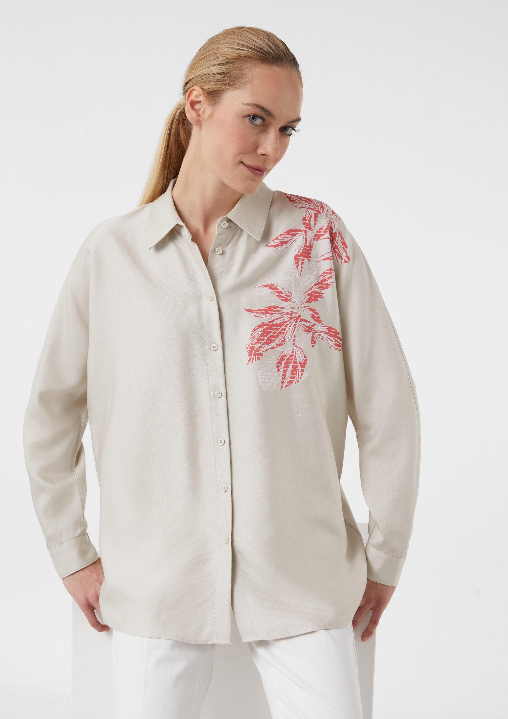 comma Langarmbluse Bluse Hemdbluse mit Fledermausärmeln und floralem Print günstig online kaufen