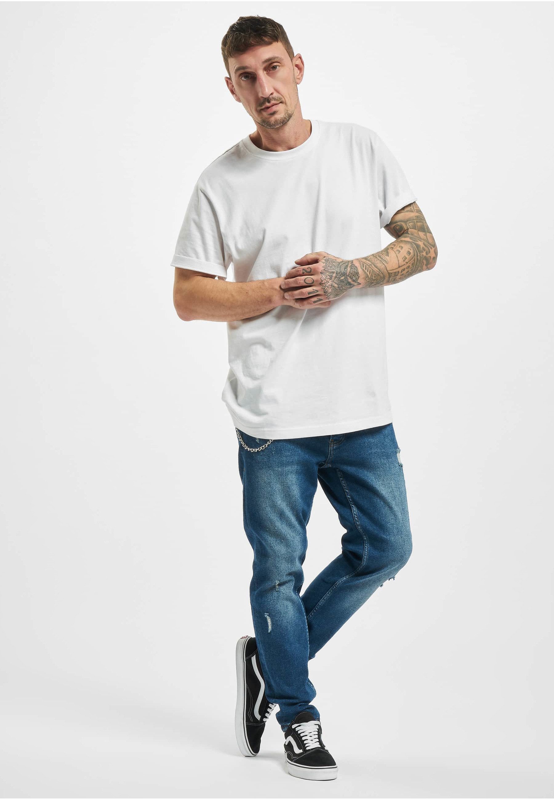 2Y Premium Bequeme Jeans 2Y Premium Herren 2Y Destroyed Tapered Denim (1-tlg)