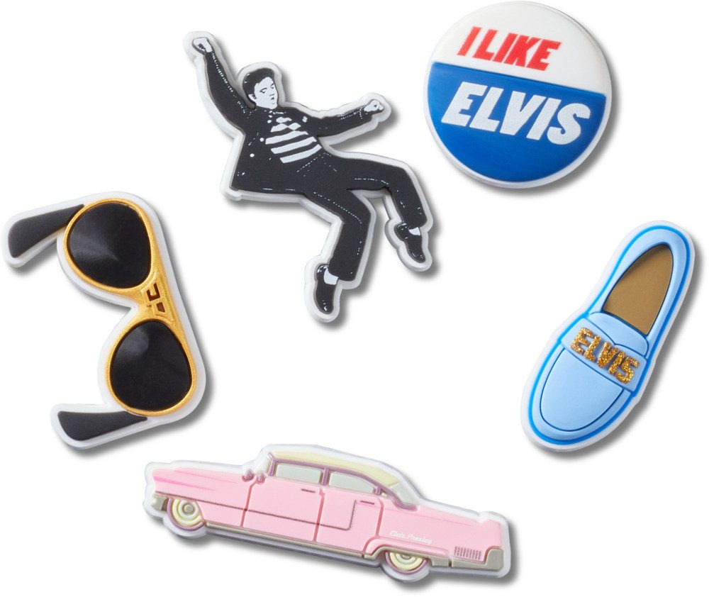 Crocs Schuhanstecker Jibbitz™ Elvis (Set, 5-tlg., Kein Spielzeug. Nicht für Kinder unter 3 Jahren geeignet), Anstecker, Charms für Elvis Fans