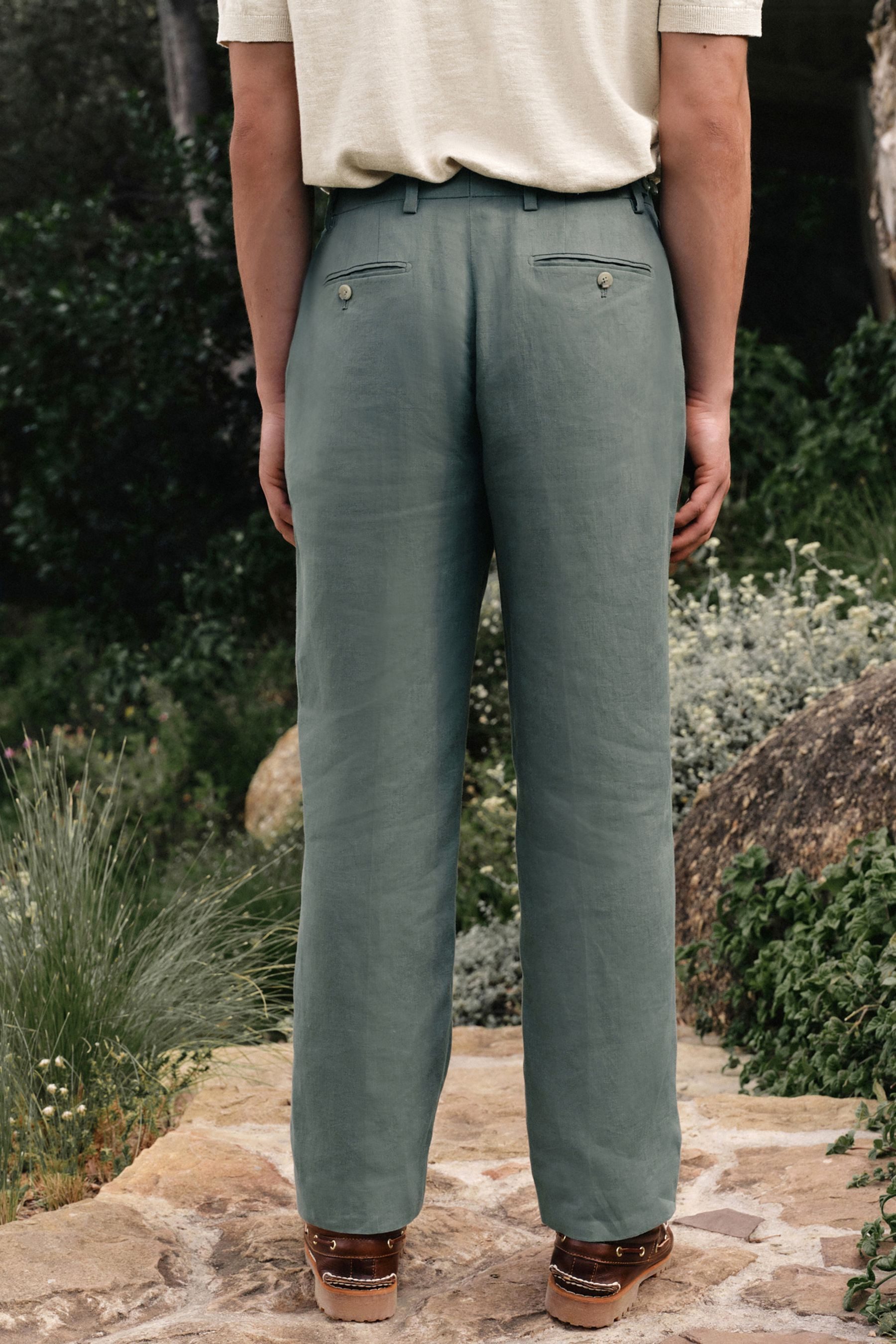 Next Anzughose N. Premium Tailored Fit Anzughose aus 100 % Leinen (1-tlg)