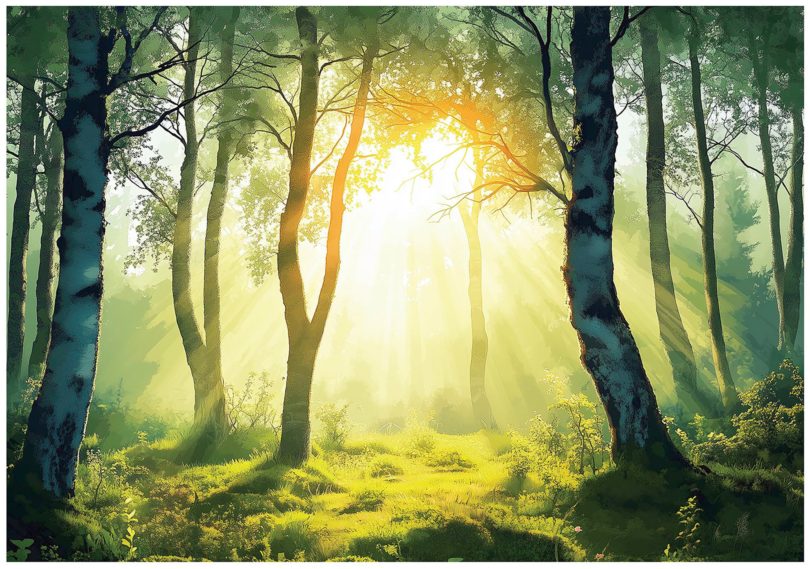 Wallarena Fototapete Wald Sonne Baum Vlies günstig online kaufen
