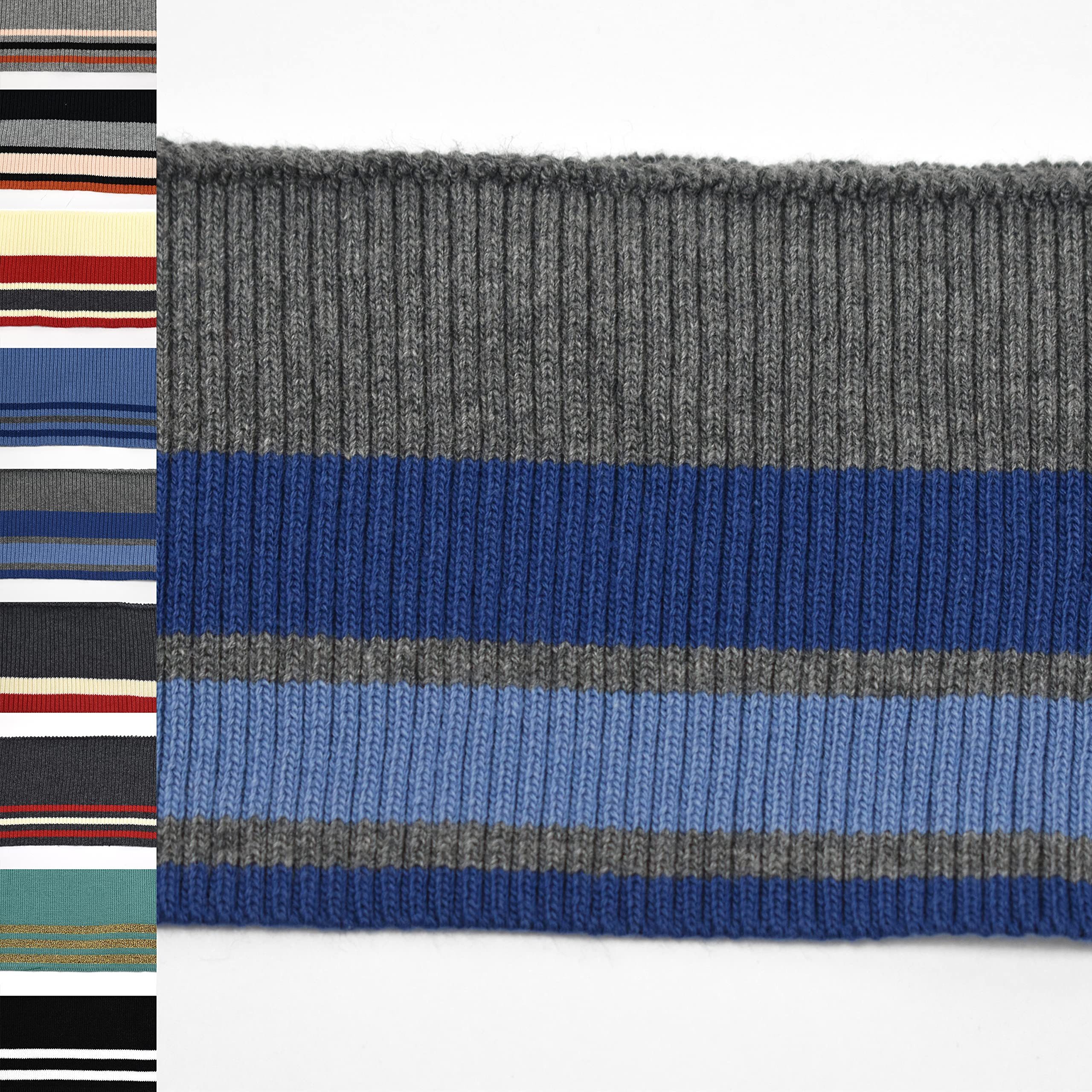 MAGAM-Stoffe Stoff "Judith", Cuff Bündchenstoff Grobstrick gestreift Meterware