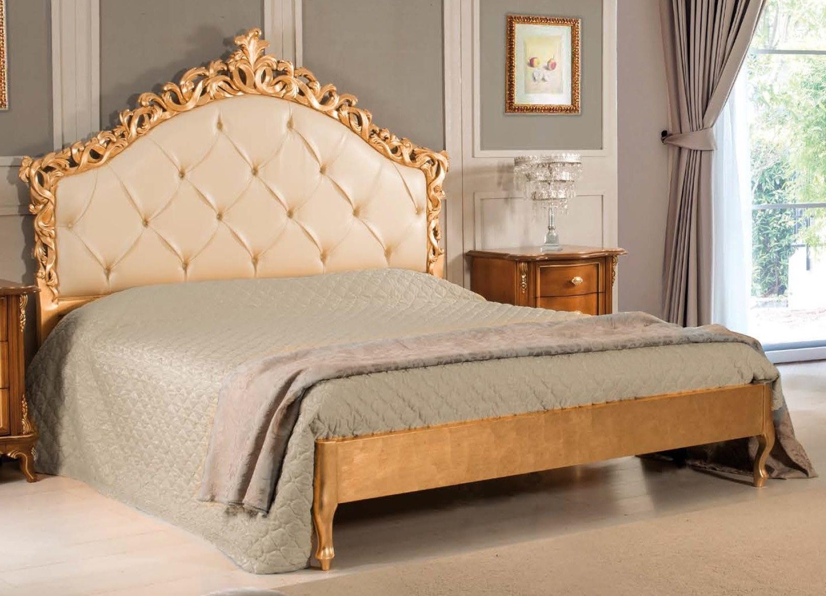 Xlmoebel Polsterbett Chesterfield Doppelbett mit luxuriöser Polsterung aus Holz (1-tlg., Bett), Hergestellt in Europa