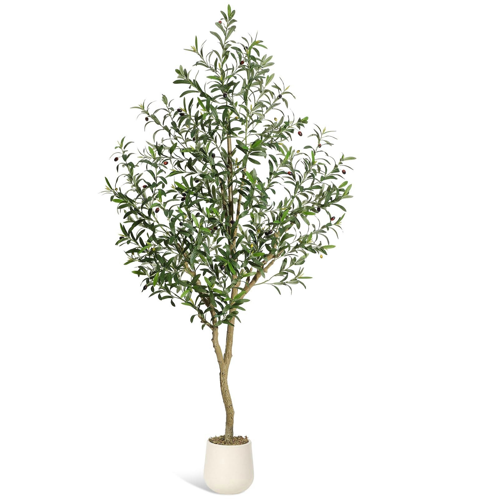 Kunstbaum Künstlicher Olivenbaum Künstliche Pflanzen Höhe 180/210cm, GarveeMore, Höhe 213 cm
