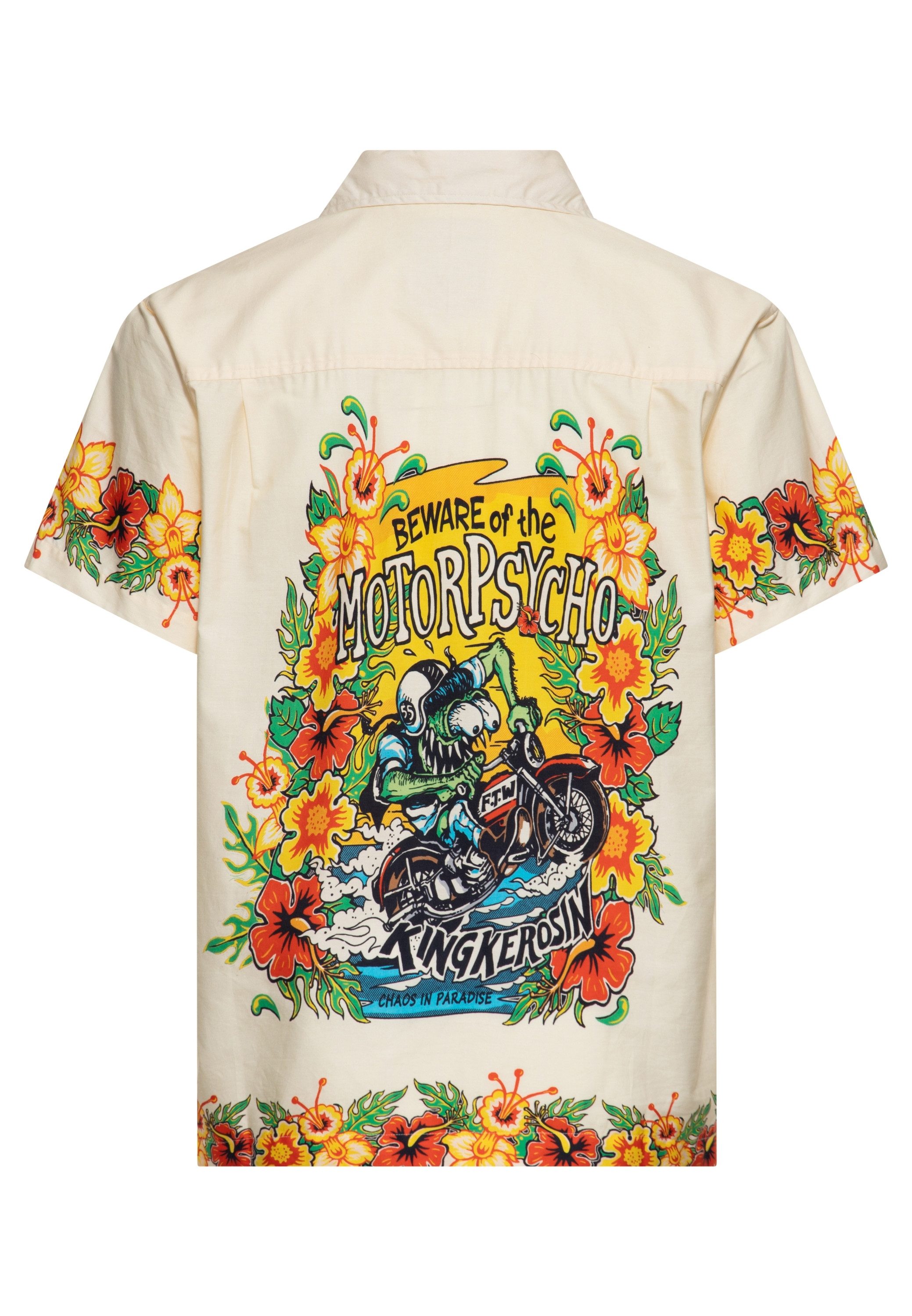 KingKerosin Kurzarmhemd Lucky Monster mit Kustom Kulture Artwork Print