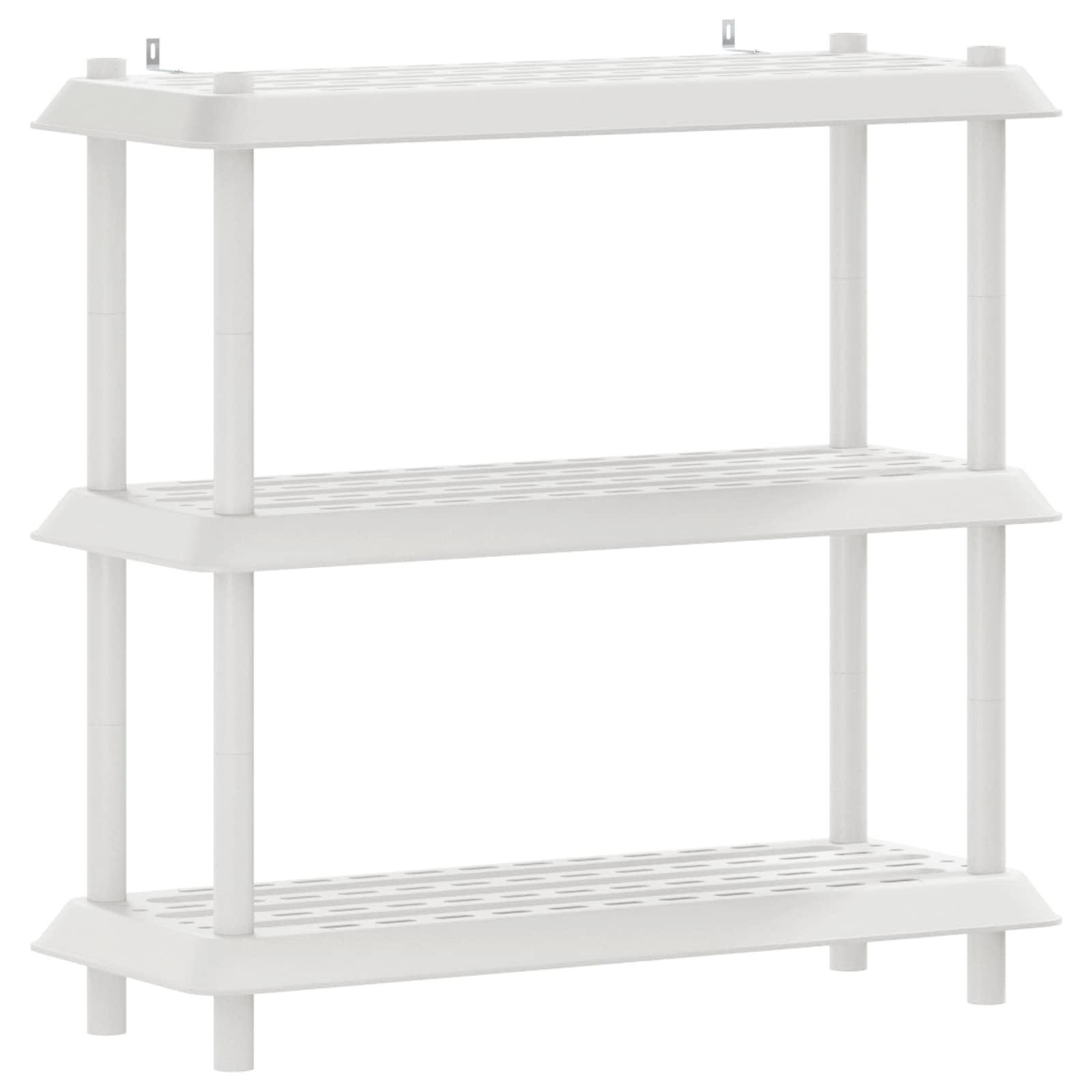 vidaXL Bücherregal Regaleinheit 3 Ebenen 100 x 40 x 96 cm PP Weiß, 1-tlg.
