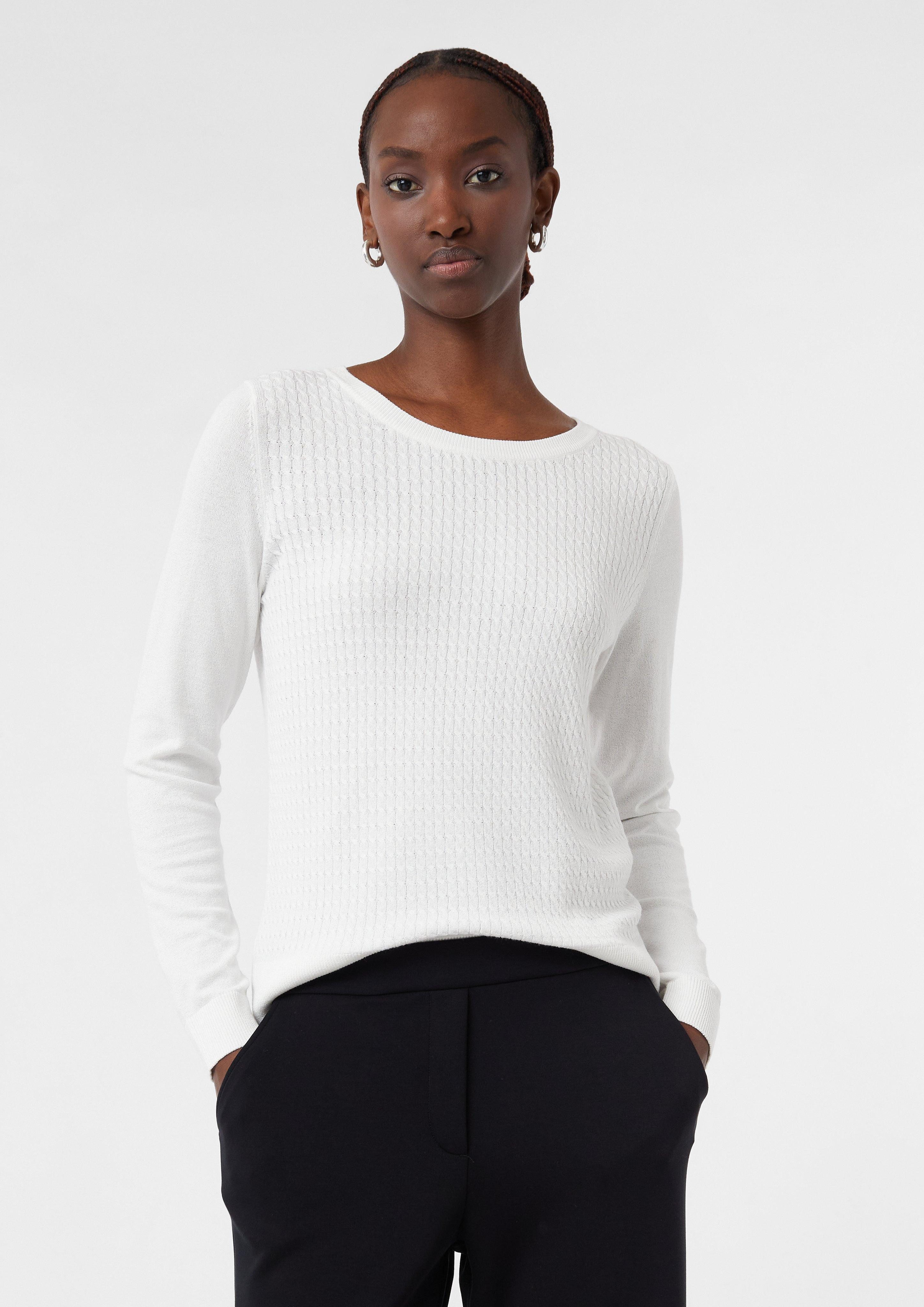Comma Langarmshirt Strickpullover aus Viskosemix mit günstig online kaufen