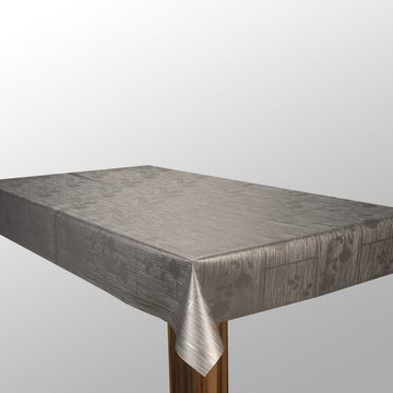 laro Tischdecke Wachstuch-Tischdecken Weihnachten Grau Geprägt Metallic rechteckig