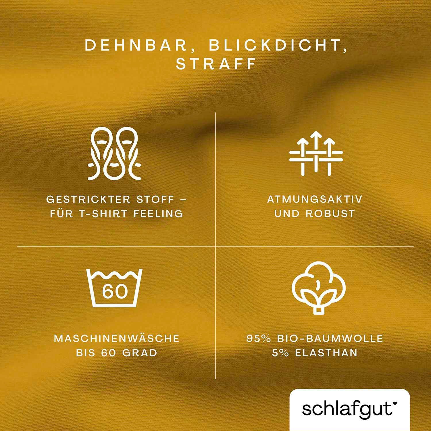 Schlafgut Spannbettlaken PURE Bio-Baumwolle mit Elasthan, 170 g/m², Bettlaken, Spannbetttuch, Jersey, Gummizug: rundum, (1 Stück), PREMIUM Laken für Matratzen bis 30cm Höhe, dehnbar blickdicht, straff