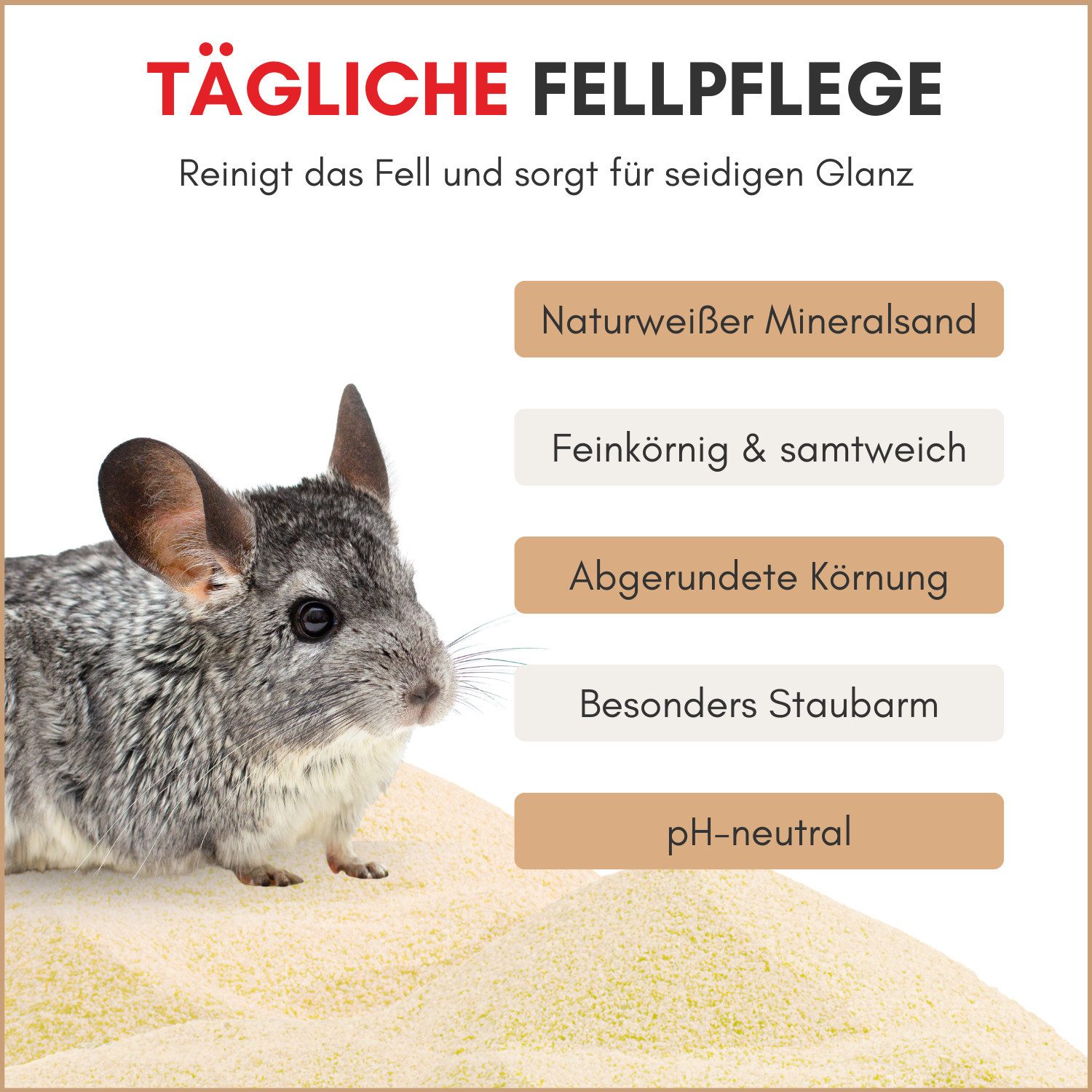 Supravit Badesand Chinchilla Badesand 5kg - Fellpflege & Mineraliensand ph-neutral