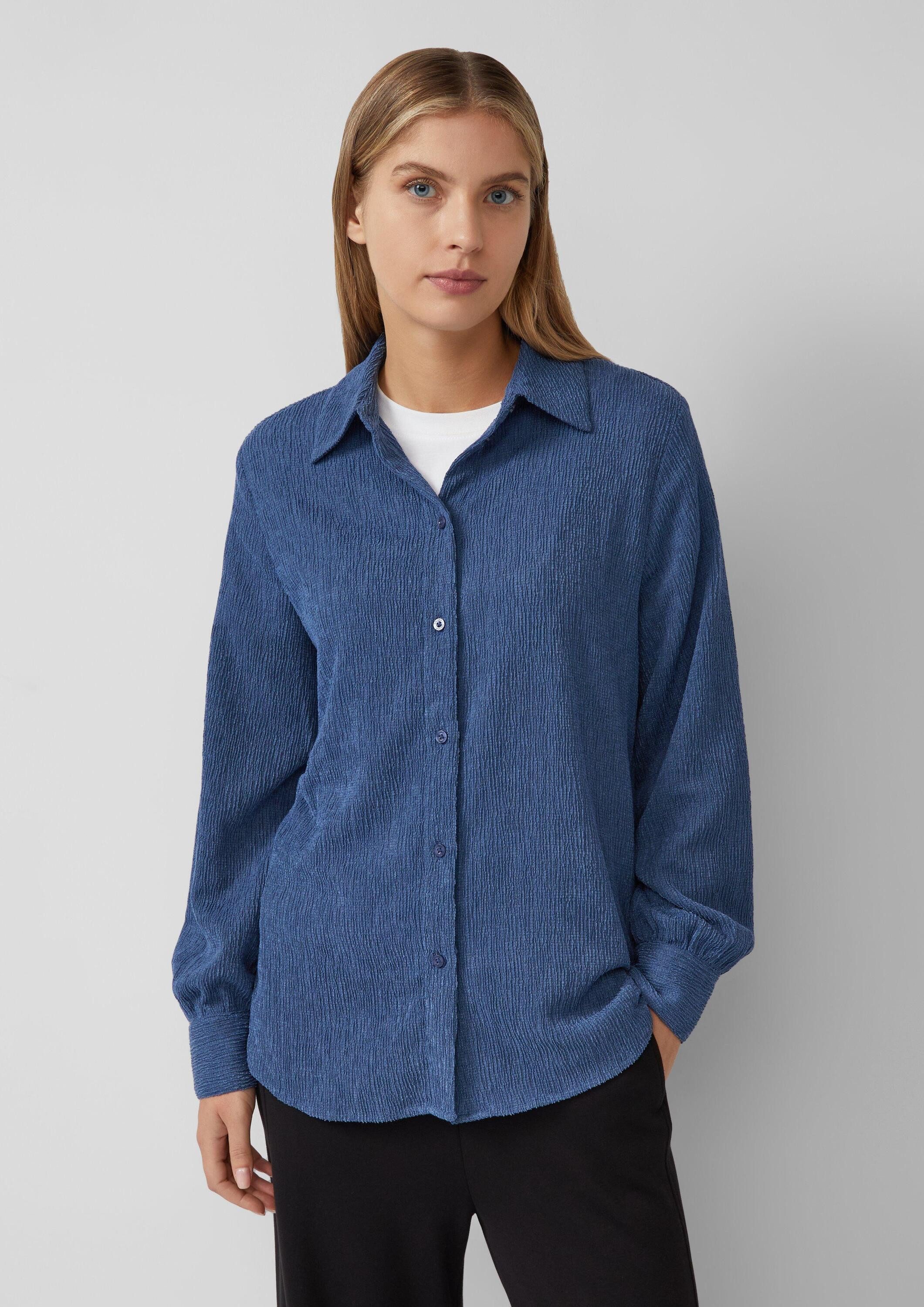 s.Oliver Langarmbluse Bluse Strukturierte Jersey-Bluse mit Raffung am Rücke günstig online kaufen