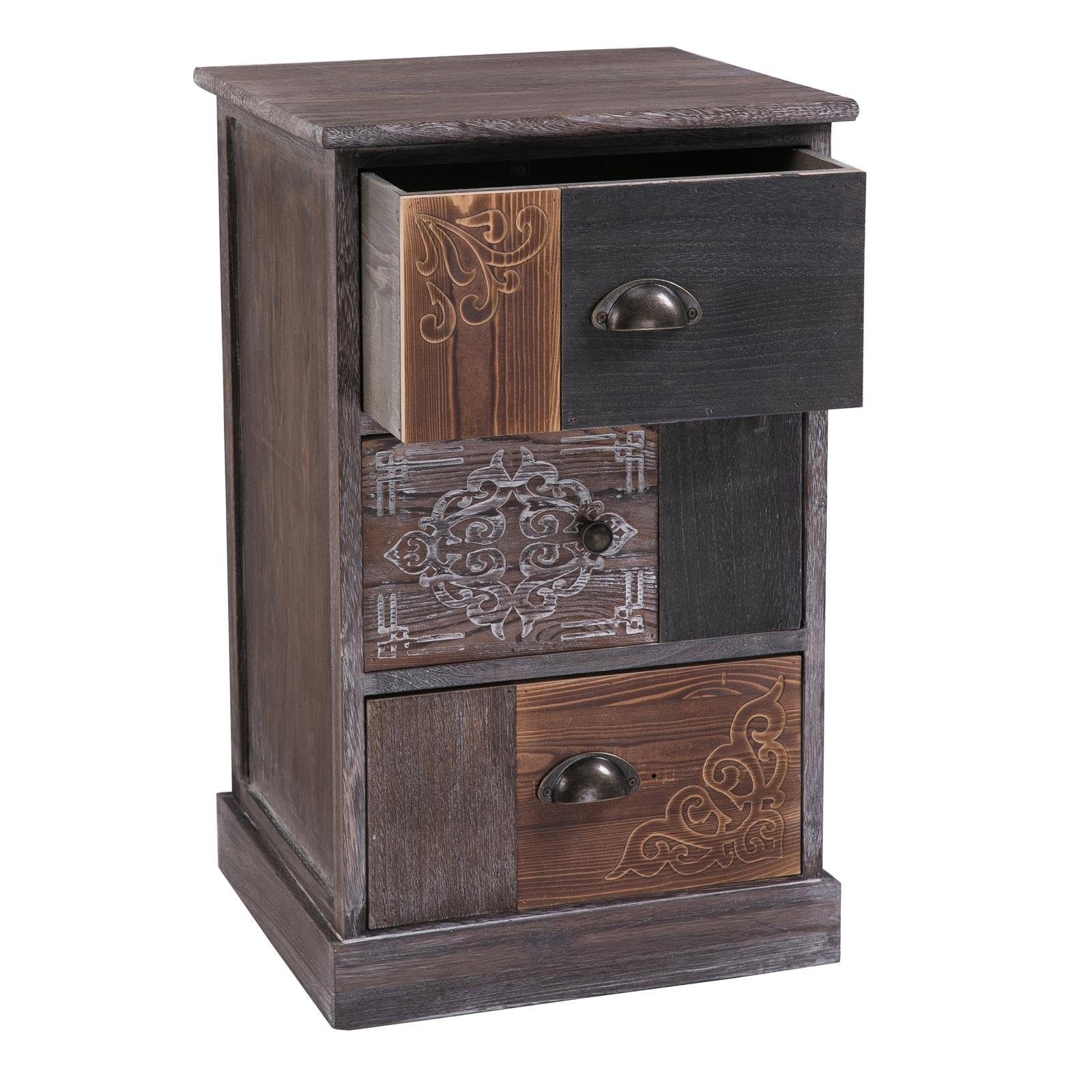 CARO-Möbel Kommode MARA, Schubladenkommode Standregal Kommode mit Schubladen Vintage Landhaus R