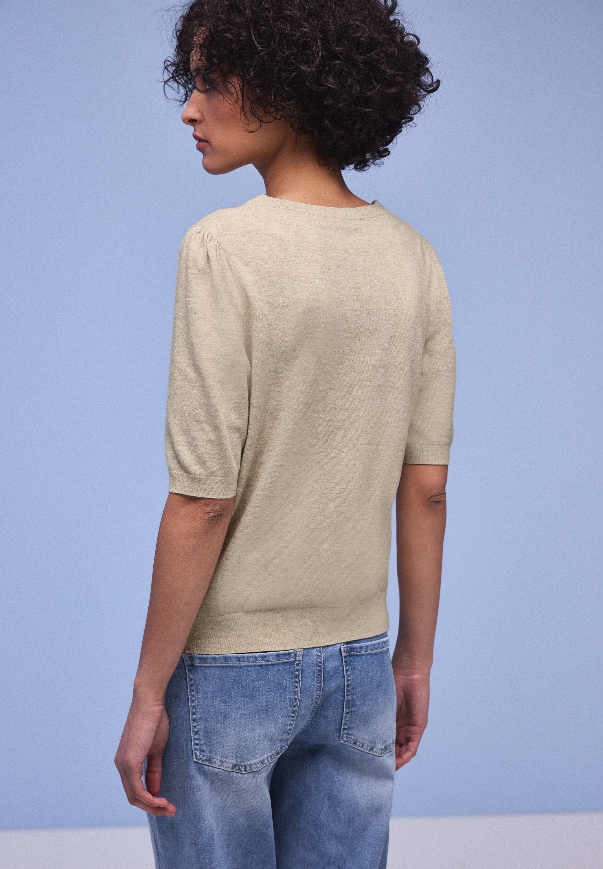 STREET ONE Strickpullover Halbarm mit modischen Pull-Ärmeln