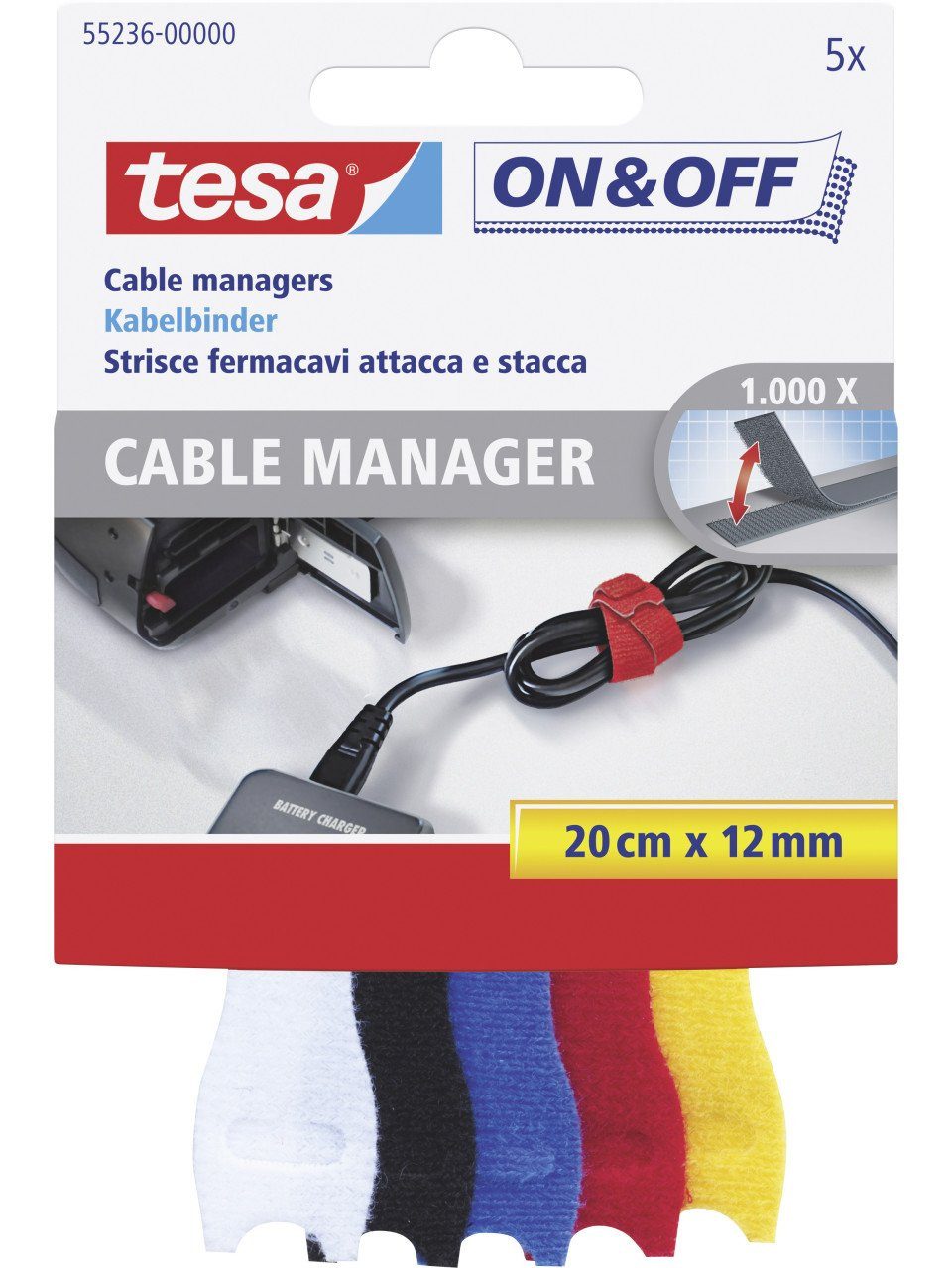 tesa Klebehaken tesa On & Off Klett Kabelbinder 20 cm x 12 mm. € 6,84, (€ 6,84 pro 1 Stk).