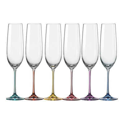 Crystalex Sektglas »Sektgläser Spectrum 190 ml 6er Set«, Glas, mehrfarbig
