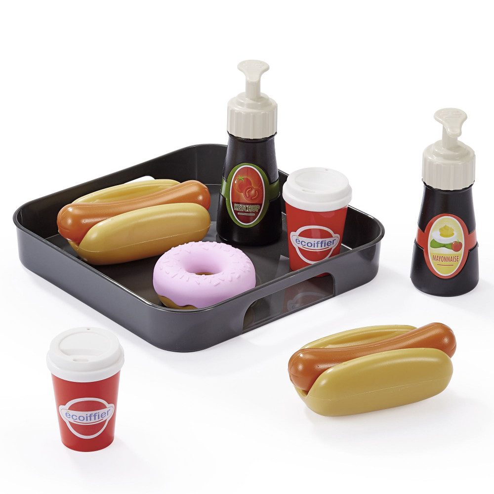 Ecoiffier Spielküche Hot Dog Menü - Spielset - 10 Teile Kunststoff