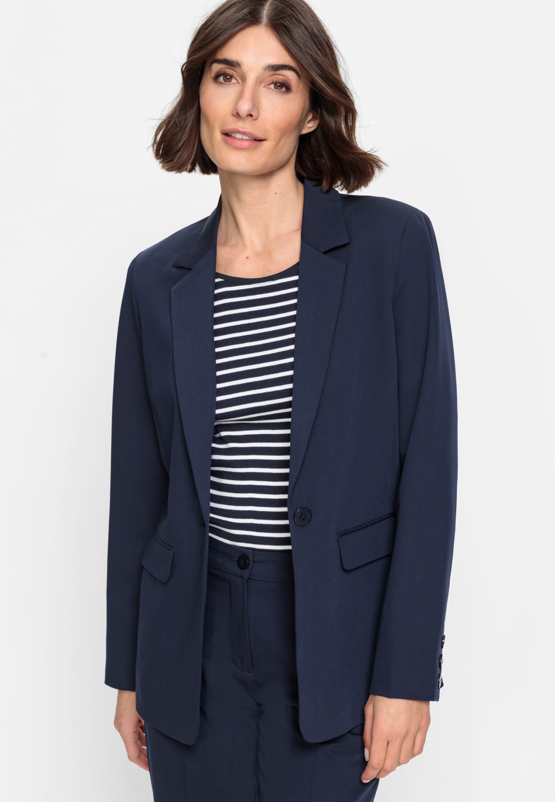 Olsen Kurzblazer mit 1-Knopf-Verschluss