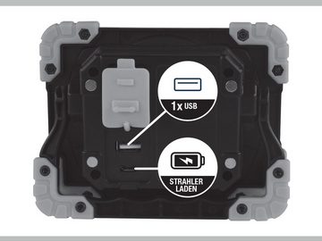 REV Handleuchte, LED Baustrahler USB Werkstattlampe mit Magnet, Akku Powerbank IP 44