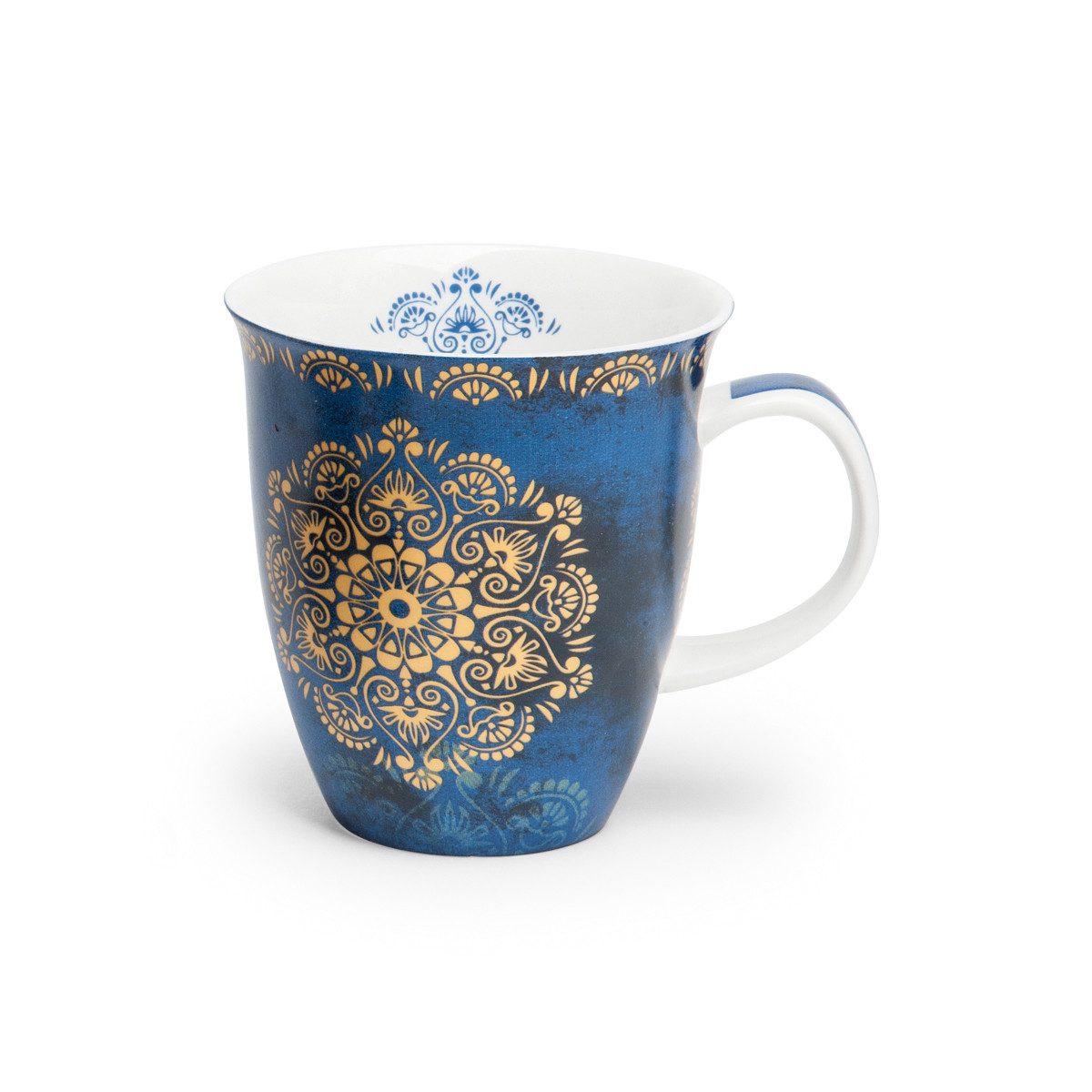 TeaLogic Tasse Mandala, Porzellan, Spülmaschinengeeignet, Blau, Mandala, H: 11cm
