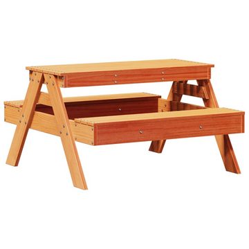 vidaXL Gartentisch Picknicktisch für Kinder Wachsbraun 88x97x52 cm Massivholz (1-St)