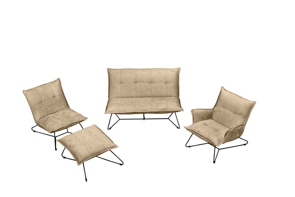 EXCITING Sofagarnitur Sand Vico Polsterecke, Polstergarnitur ED DESIGN 4-Teilig Sofa Couch