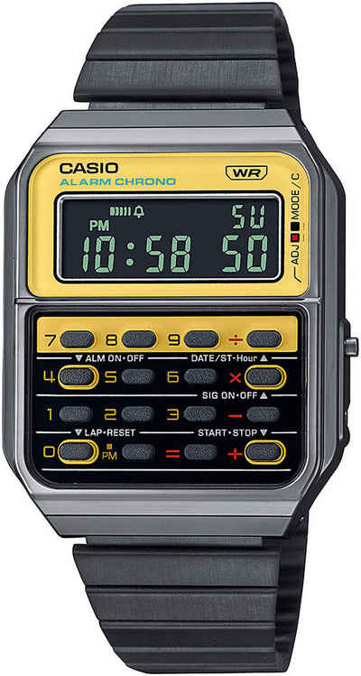 CASIO VINTAGE Chronograph, Quarzuhr, Armbanduhr, Retro, Taschenrechner, digital, Damen, Herren